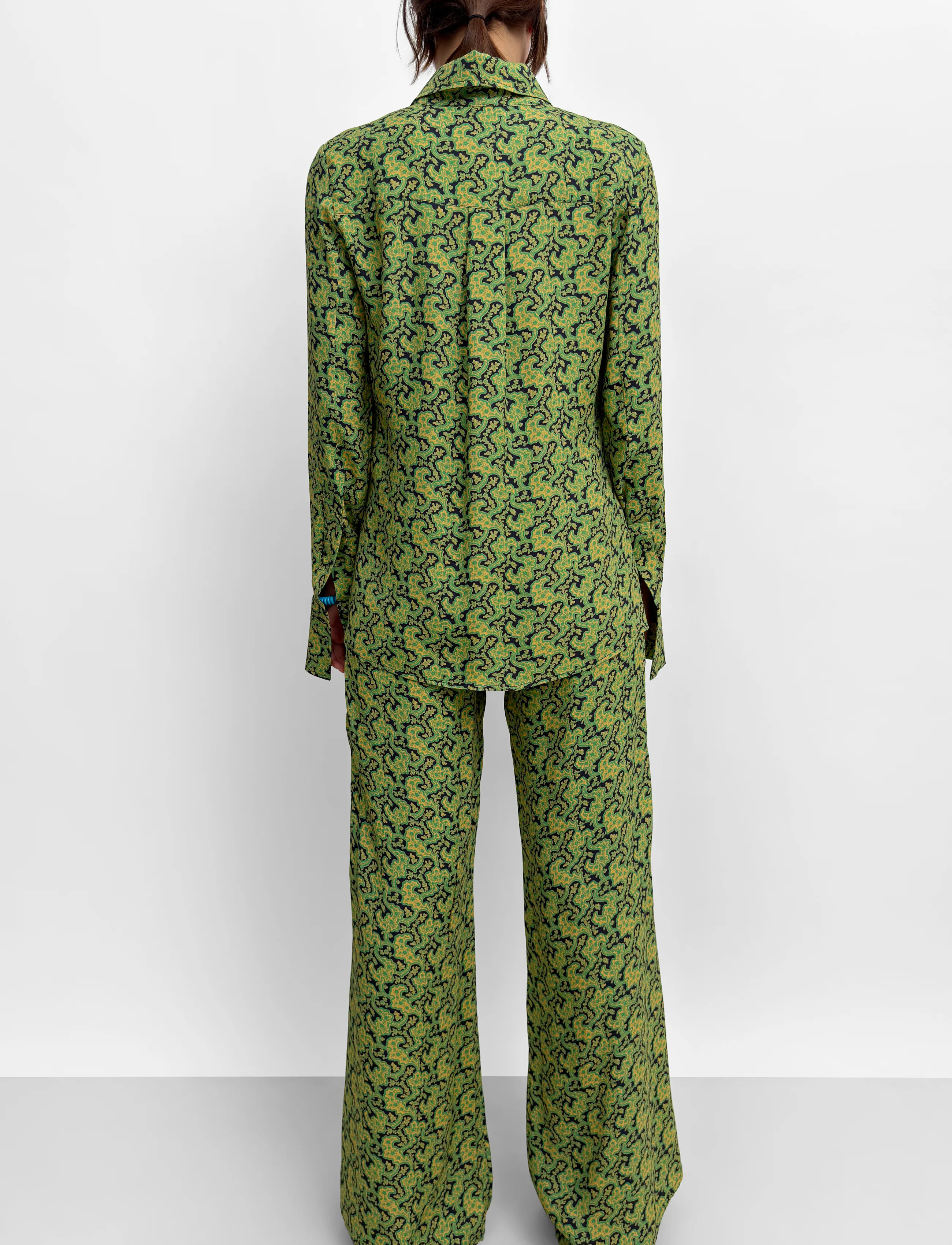 RODEBJER - Rodebjer Ezra Viscose Prt - hosen mit weitem bein - branches paisley green - 3