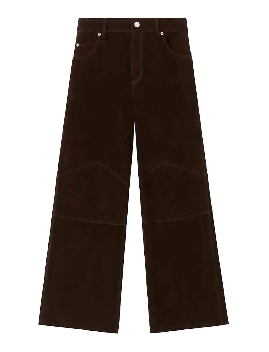 RODEBJER - Rodebjer Joon Suede - leather trousers - dark coffee - 1