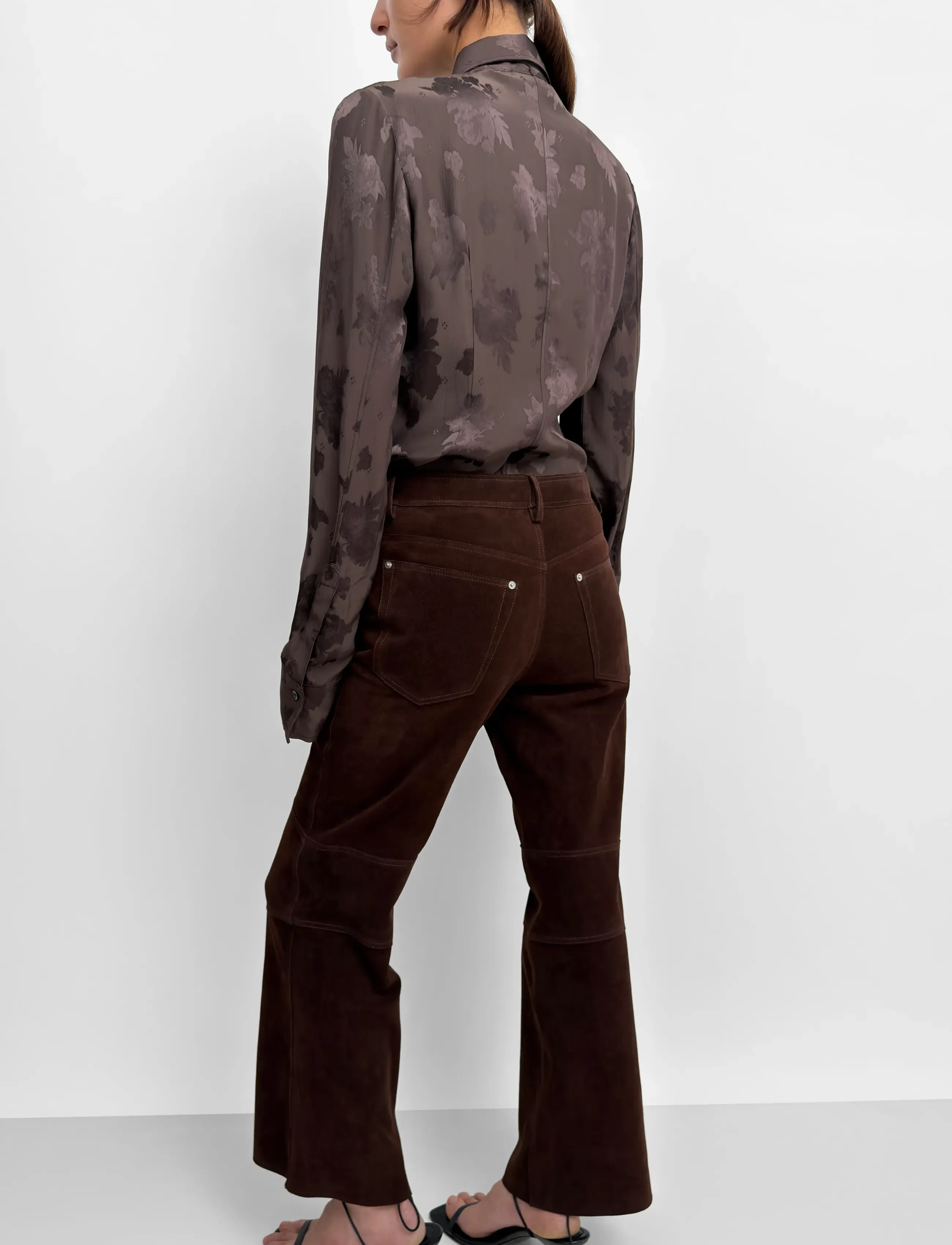 RODEBJER - Rodebjer Joon Suede - leather trousers - dark coffee - 2