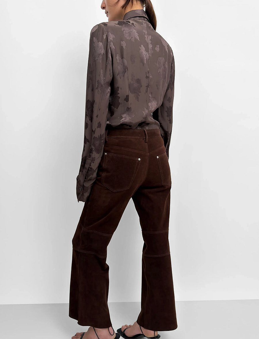 RODEBJER - Rodebjer Joon Suede - leather trousers - dark coffee - 2