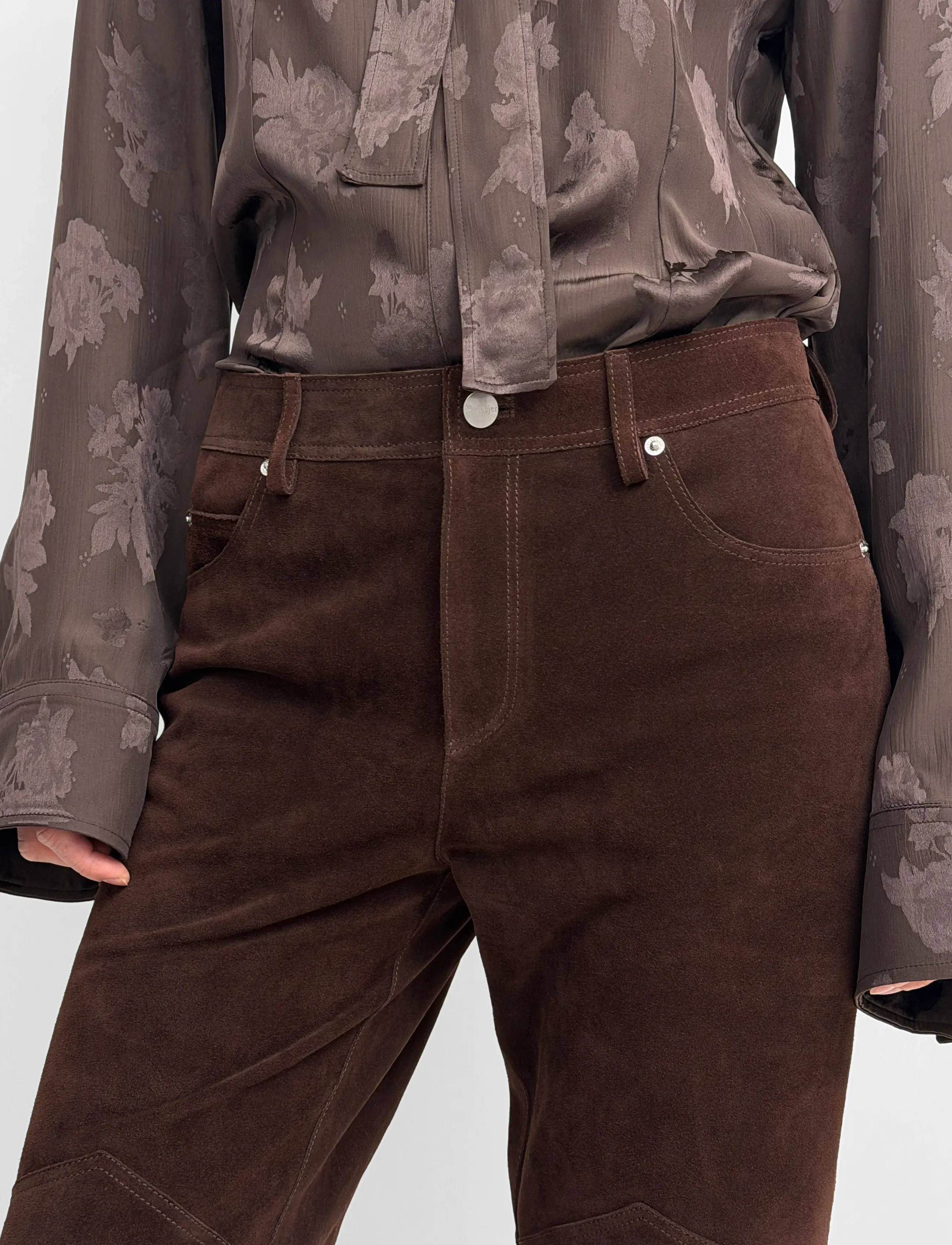 RODEBJER - Rodebjer Joon Suede - leather trousers - dark coffee - 4