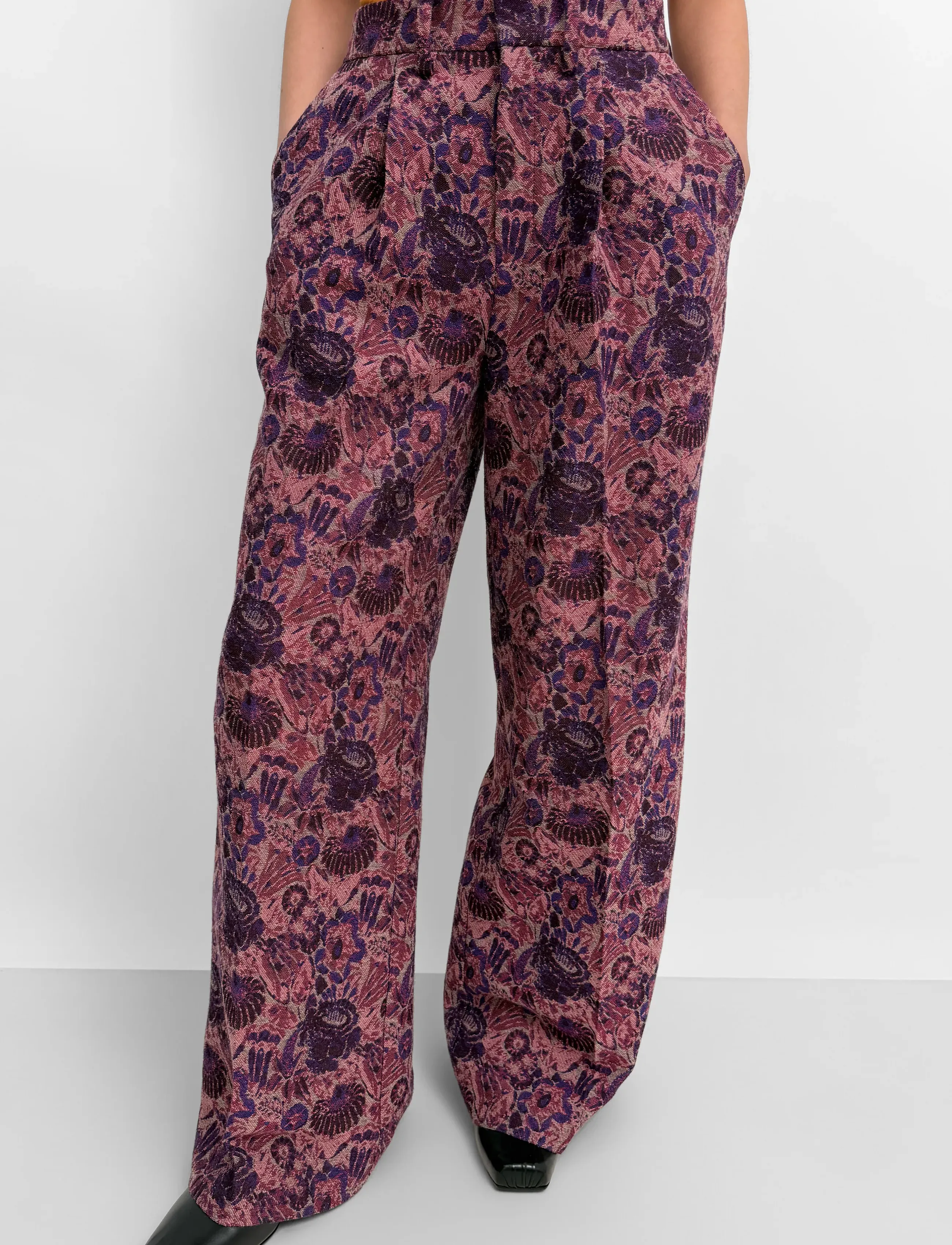 RODEBJER - Rodebjer Lorna Opulent Rose - bukser med brede ben - grape red - 2