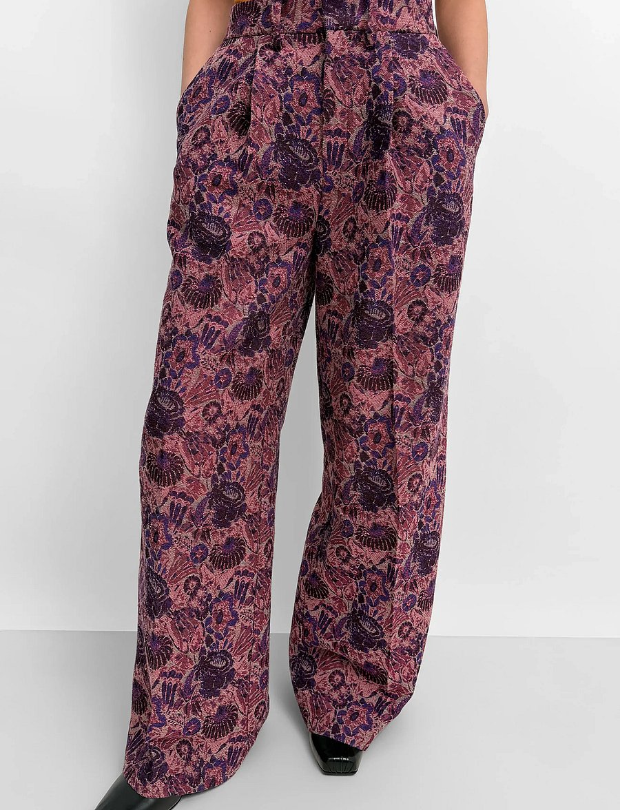 RODEBJER - Rodebjer Lorna Opulent Rose - bukser med brede ben - grape red - 2