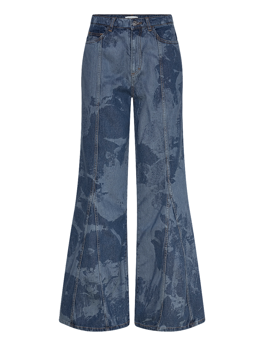 RODEBJER - Rodebjer Wiona Denim Flower - flared jeans - indigo - 0
