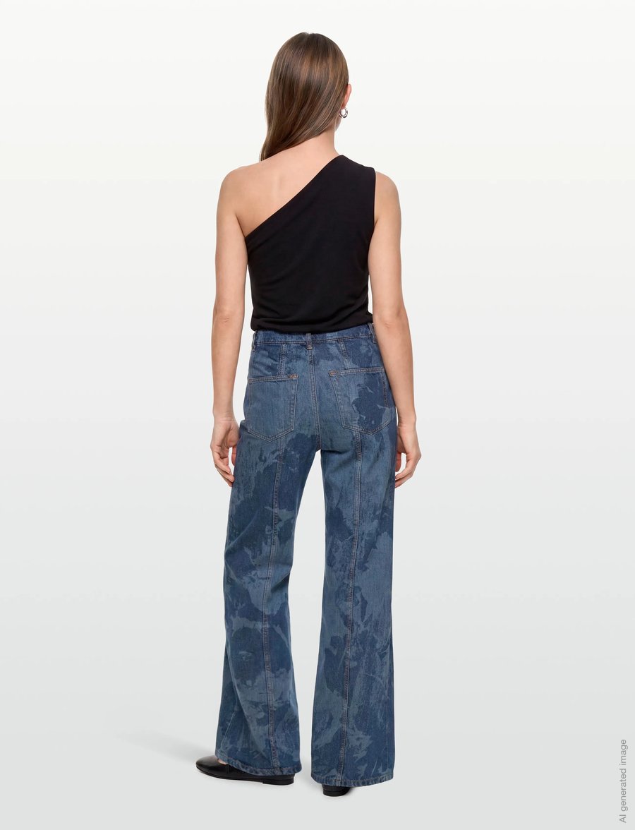 RODEBJER - RODEBJER WIONA DENIM FLOWER - schlaghosen - indigo - 4