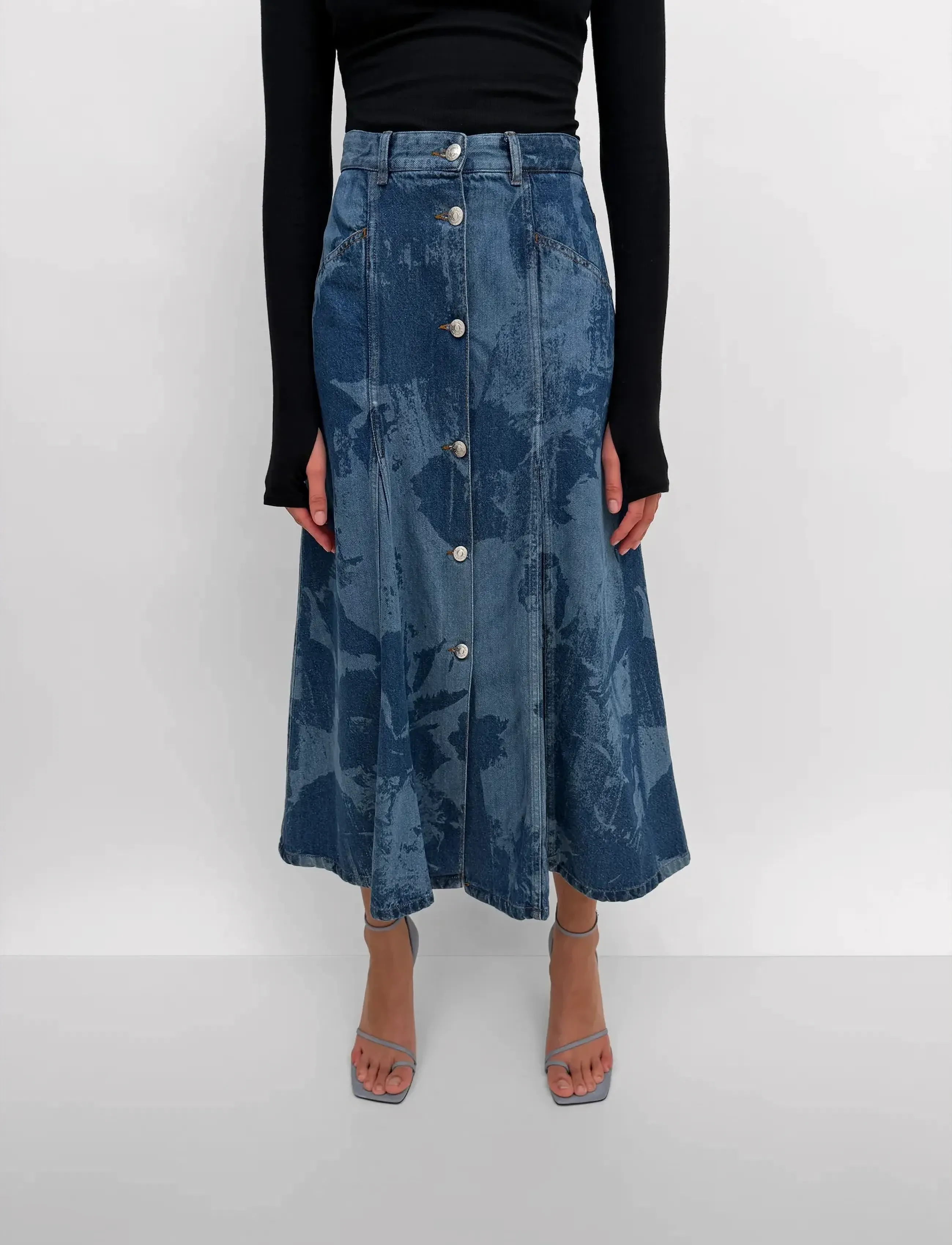 RODEBJER Rodebjer London Denim Flower - Skirts - INDIGO / blue