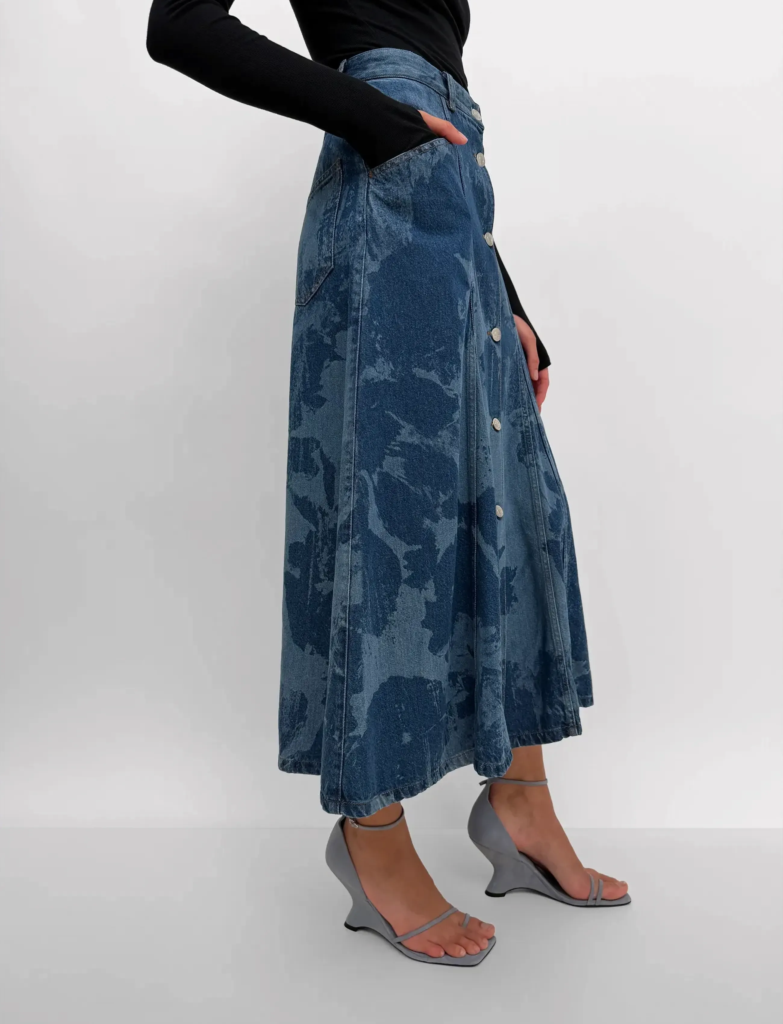 RODEBJER - Rodebjer London Denim Flower - jeansröcke - indigo - 3