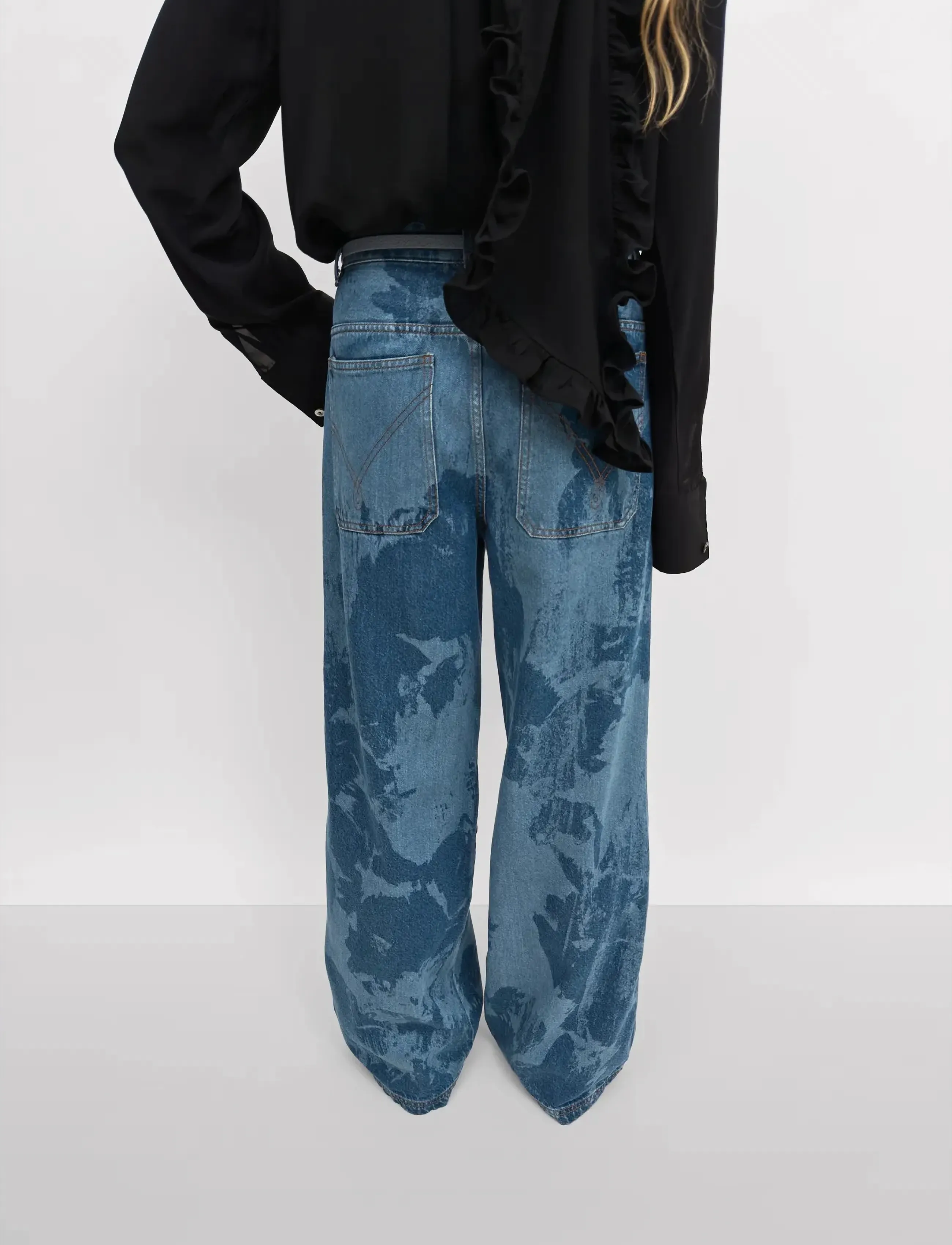 RODEBJER - Rodebjer Eileen Denim Flower - hosen mit weitem bein - indigo - 3