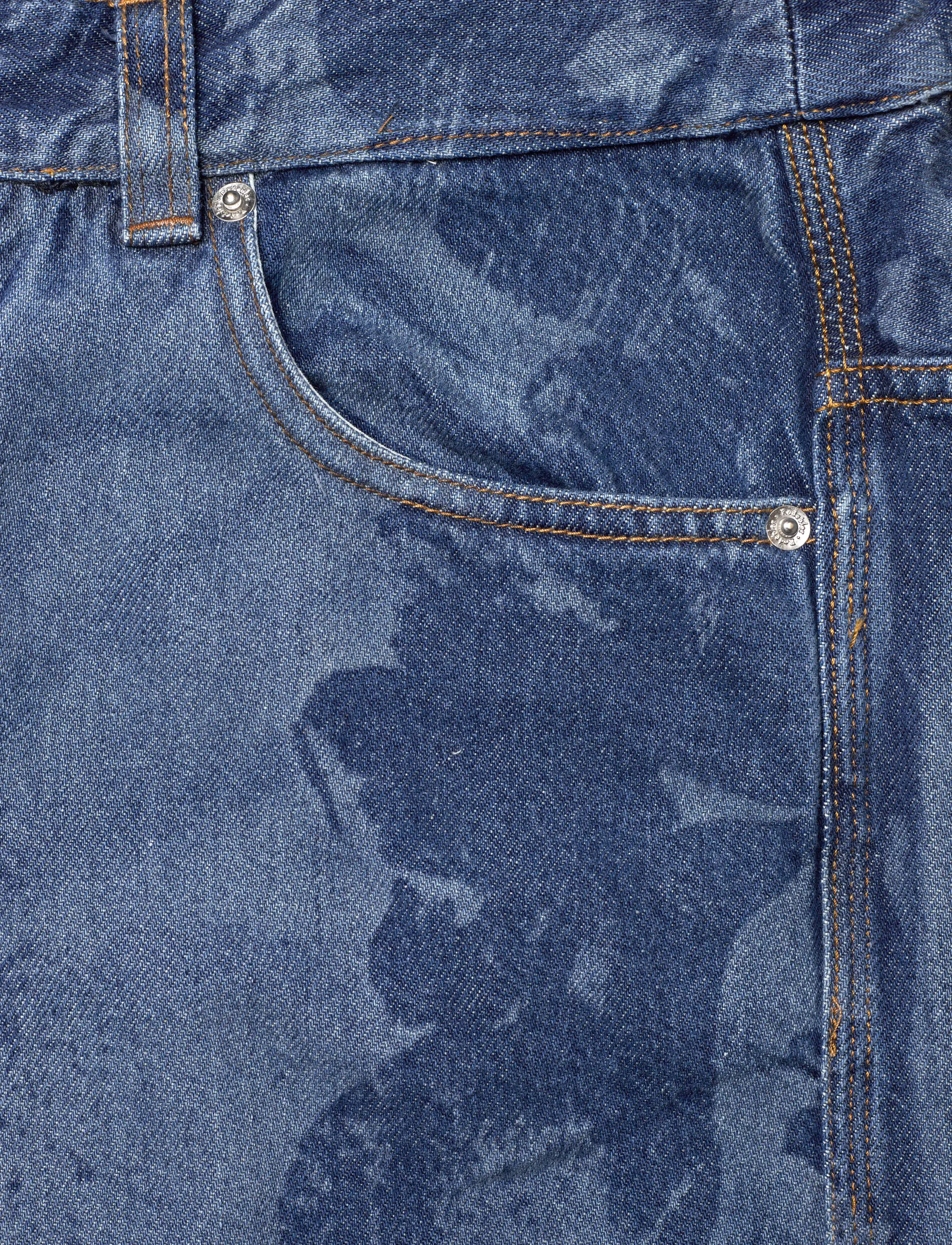 RODEBJER - Rodebjer Eileen Denim Flower - hosen mit weitem bein - indigo - 4