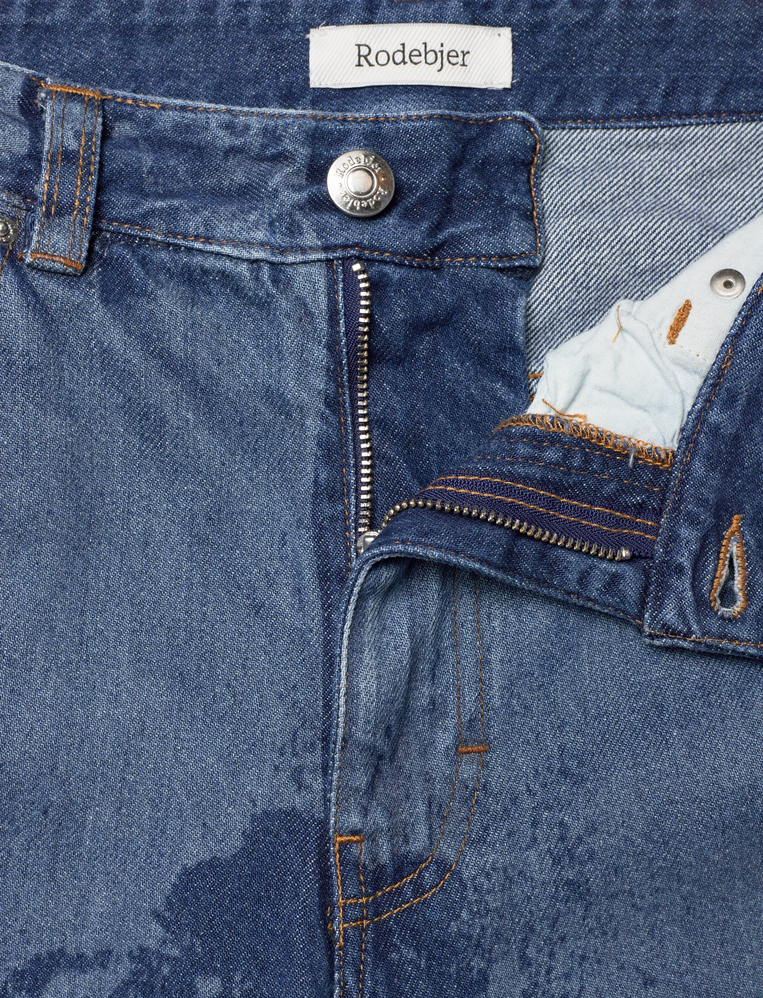 RODEBJER - Rodebjer Eileen Denim Flower - hosen mit weitem bein - indigo - 5