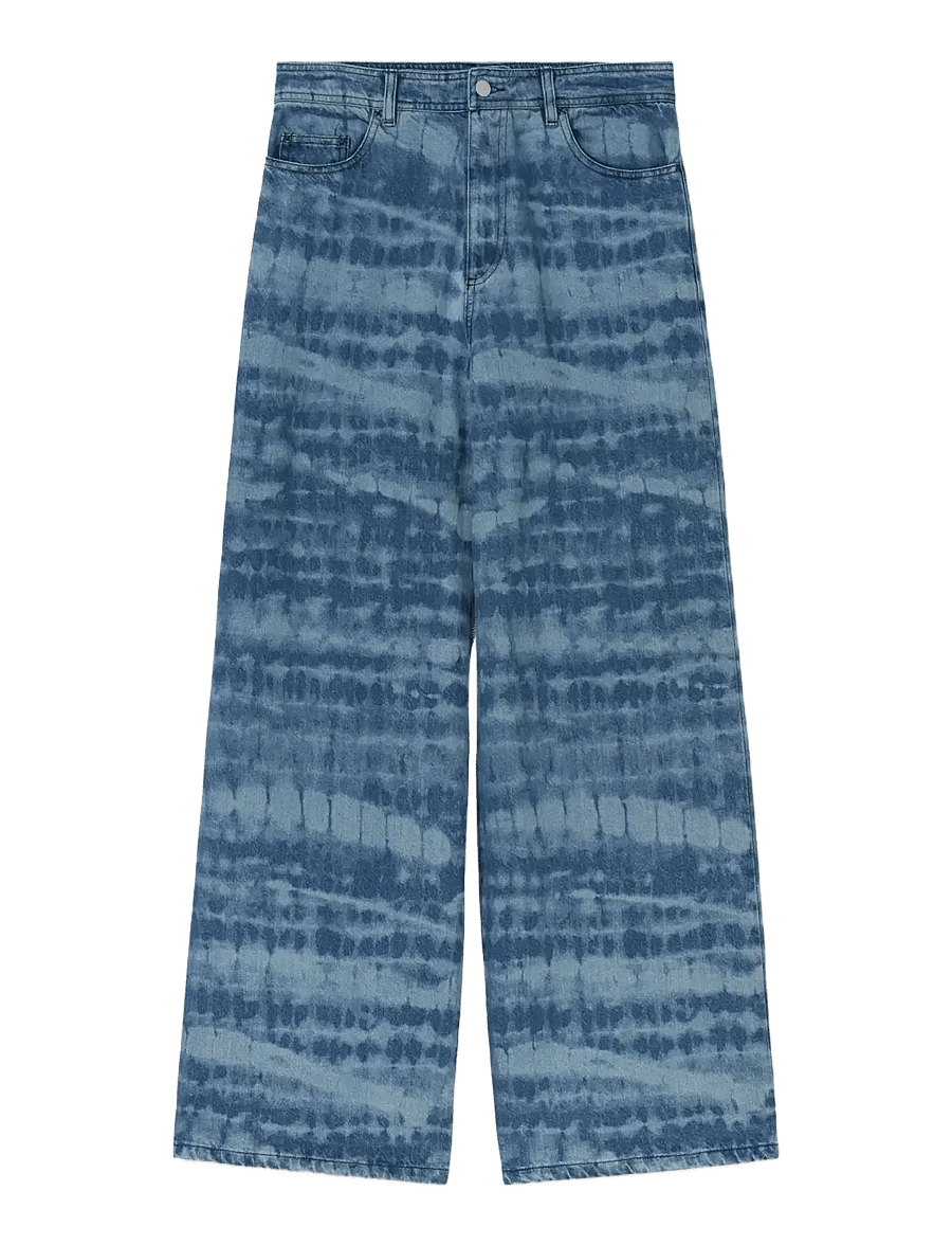 RODEBJER - Rodebjer Roxy Shibori - hosen mit weitem bein - light indigo - 1