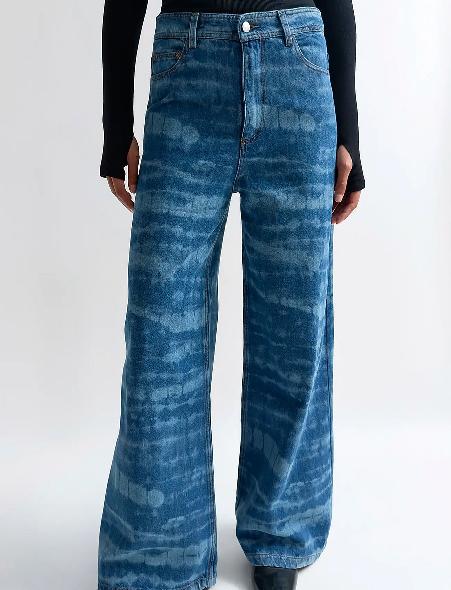 RODEBJER - Rodebjer Roxy Shibori - hosen mit weitem bein - light indigo - 0