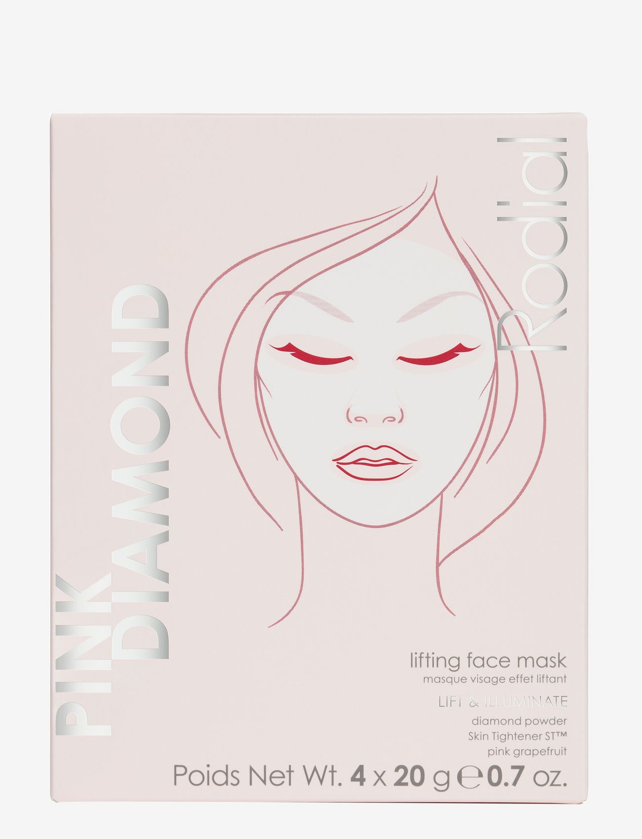 Rodial - Rodial Pink Diamond Lifting Mask (box of 4) - kasvonaamiot - clear - 0
