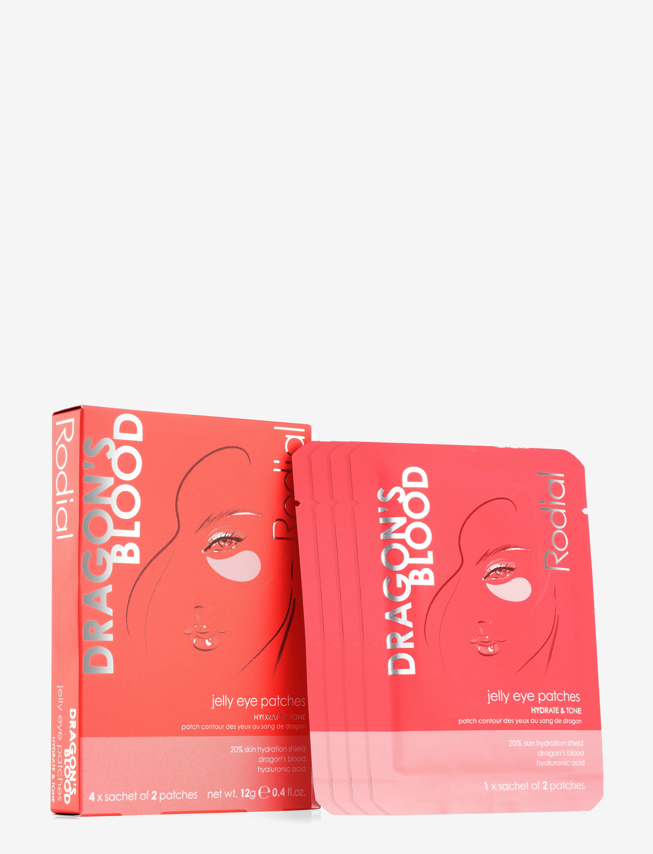 Rodial Dragon's Blood Jelly Eye Patches X4, Øjenpatch, Nude, Str: 12 g