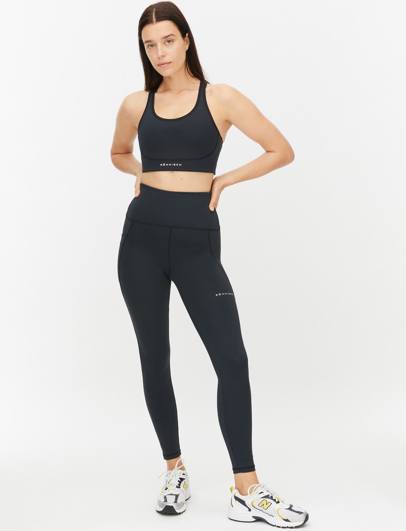 Women's Flattering Curved High Waist Tights XL, Black