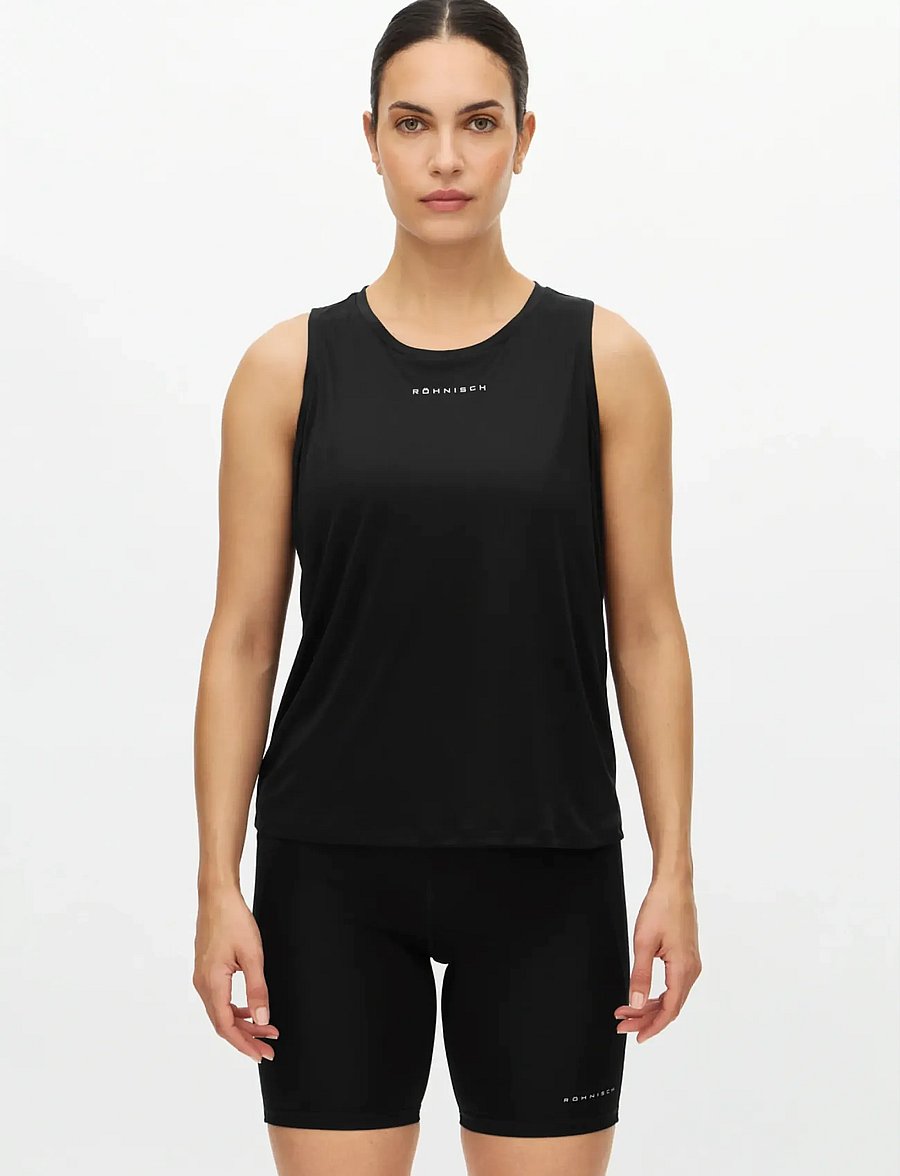 Röhnisch - Team Logo Tank Top - Õlapaeltega pluusid - black - 0