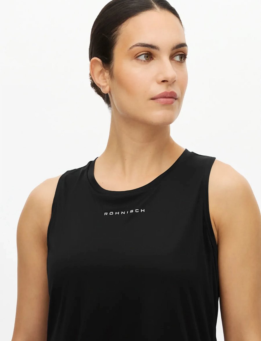 Röhnisch - Team Logo Tank Top - Õlapaeltega pluusid - black - 3