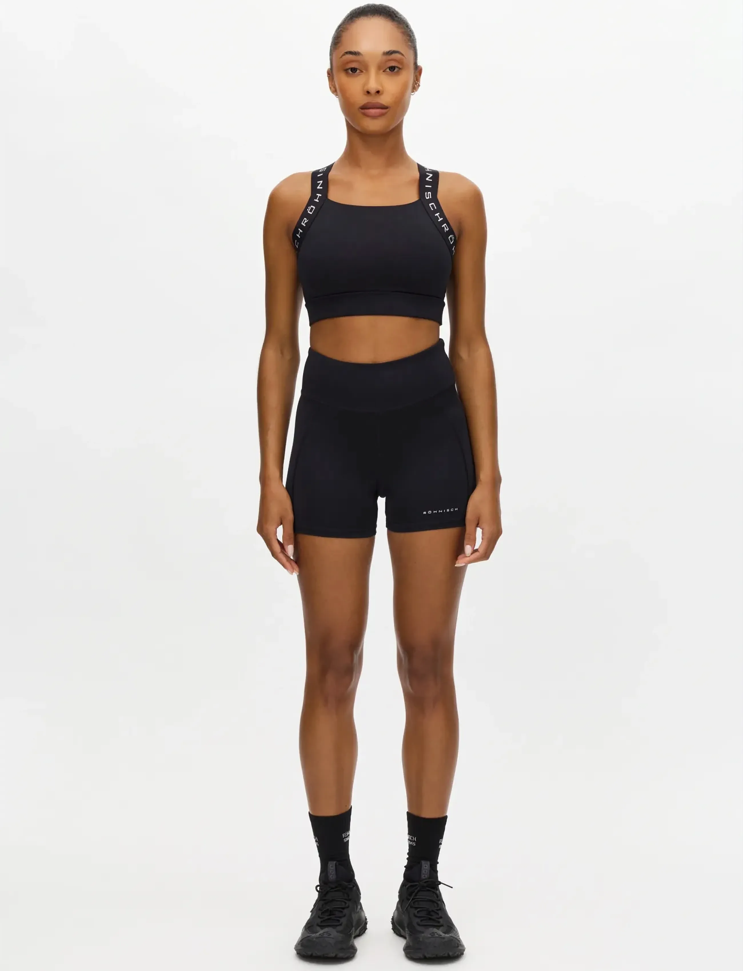 Röhnisch Flattering Reg Waist Hotpants, Damen, High-Waist Hotpants, Schwarz, Gr.XL