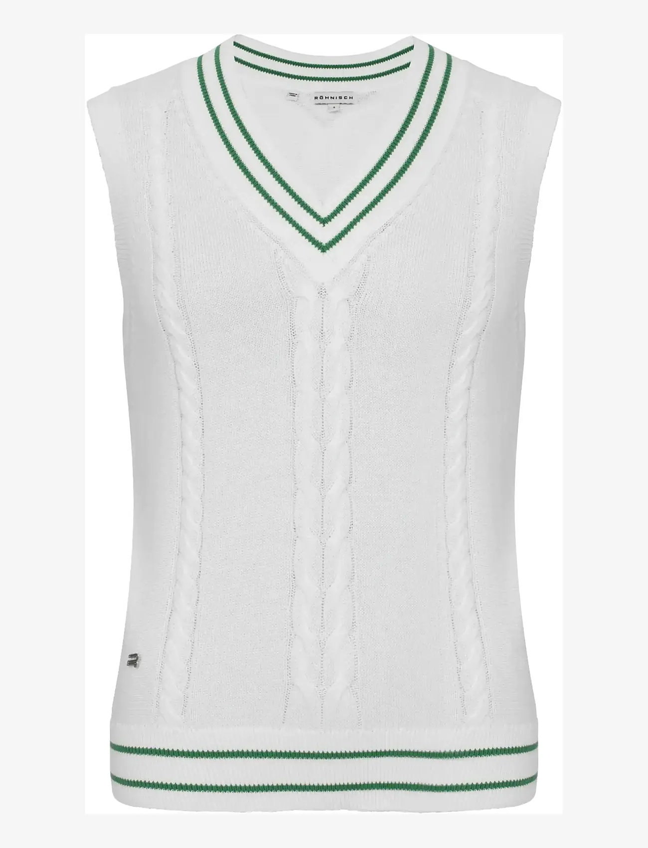 Röhnisch - Cotton cable vest - sweatshirts - white/green - 1