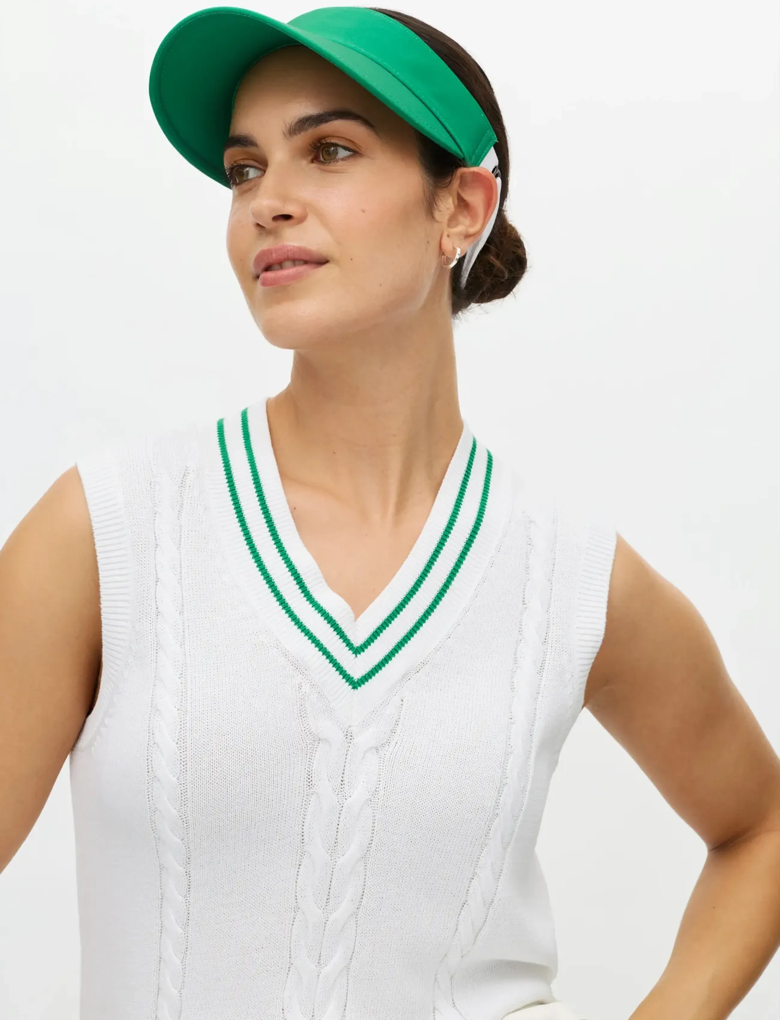 Röhnisch - Cotton cable vest - gestrickte westen - white/green - 2