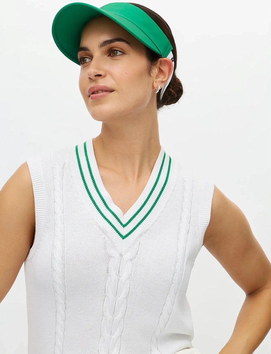 Röhnisch - Cotton cable vest - sweatshirts - white/green - 2
