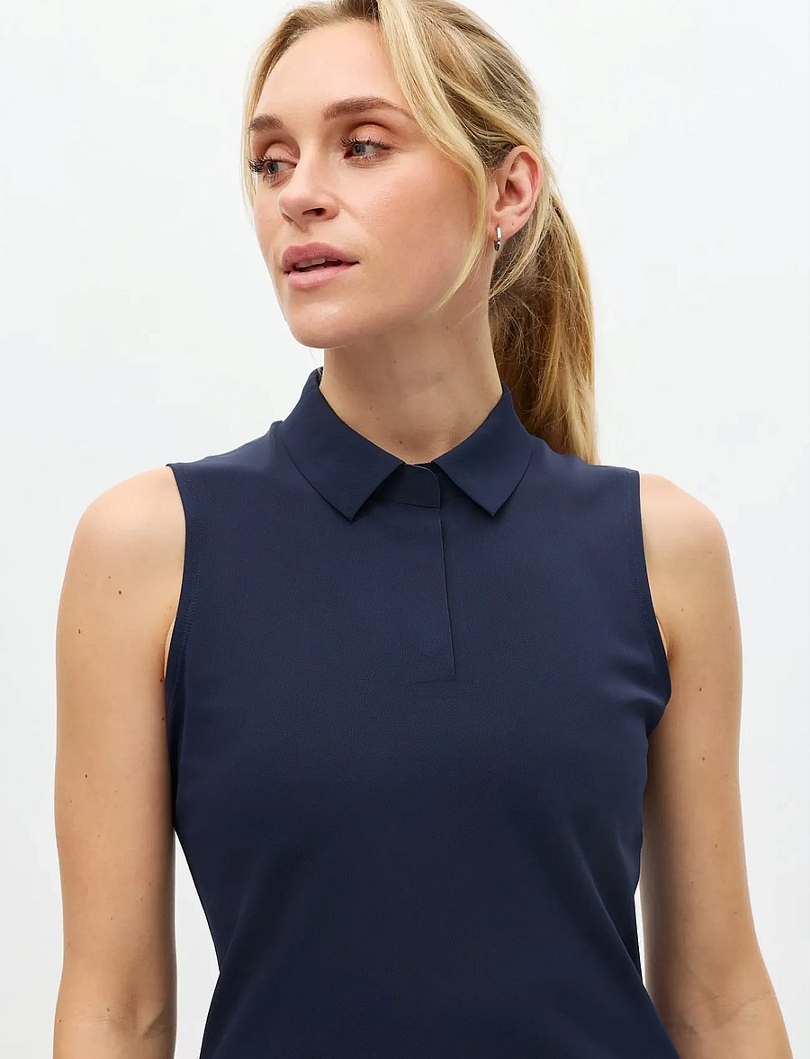 Röhnisch - Fluid tech sleeveless poloshirt - oberteile & t-shirts - navy - 2