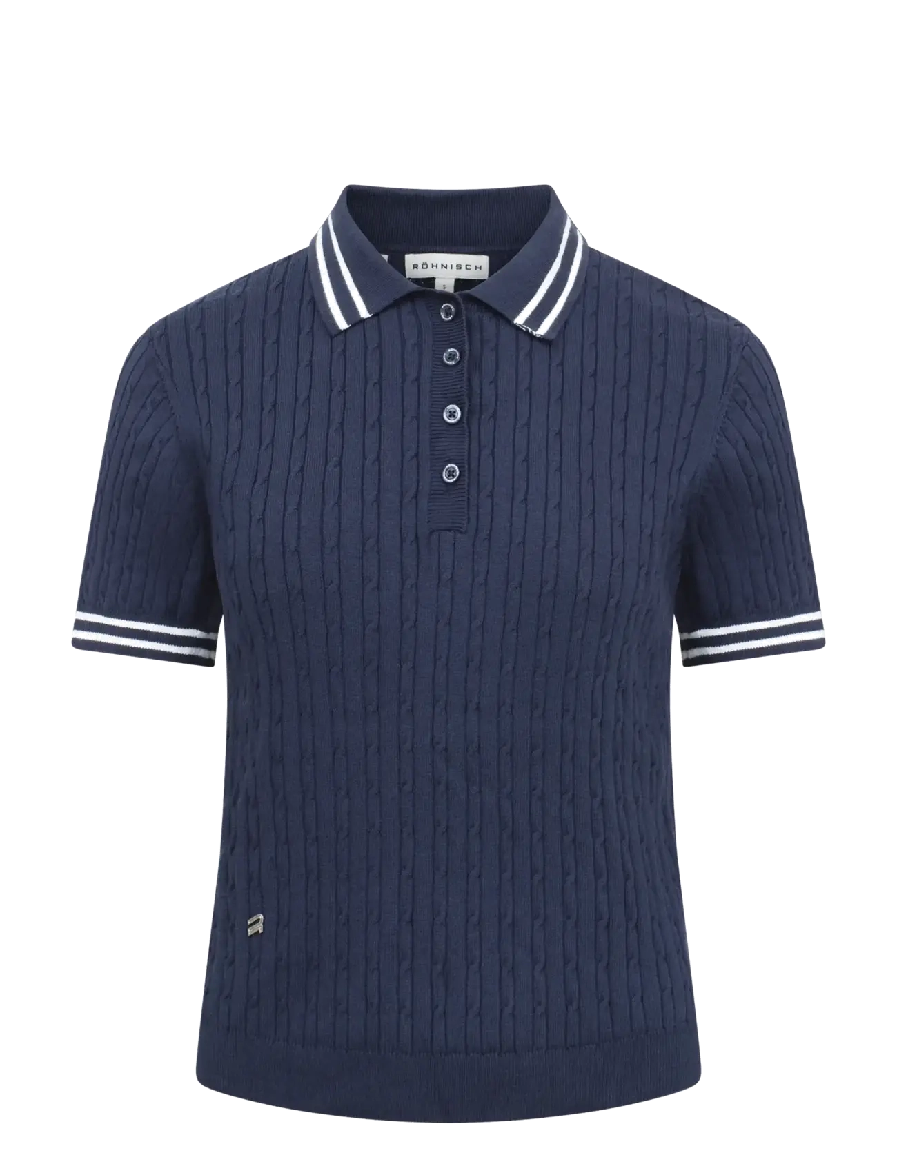 Röhnisch Classic cable poloshirt - Kläder - NAVY / navy