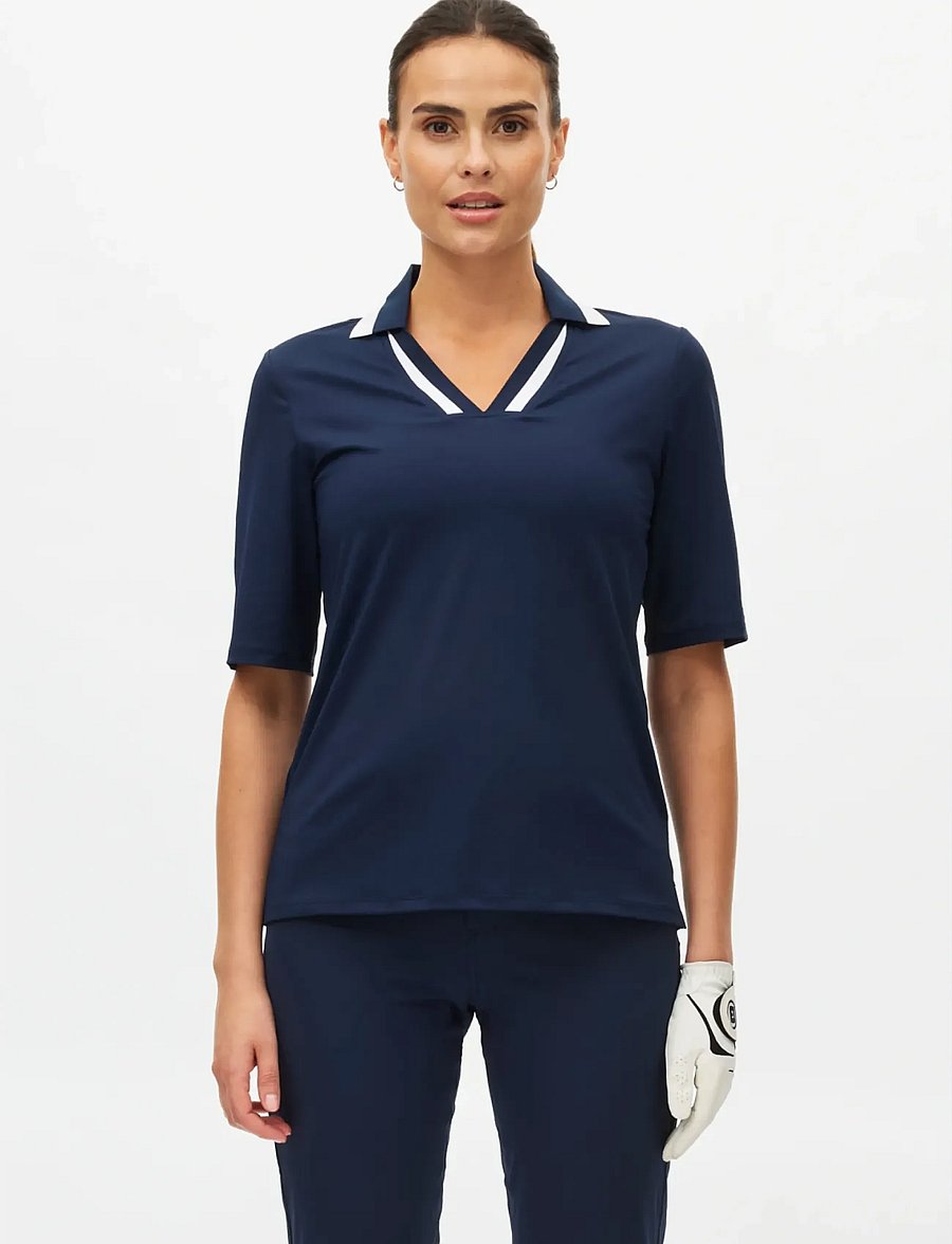 Röhnisch - Essential poloshirt - toppar & t-shirts - navy - 0