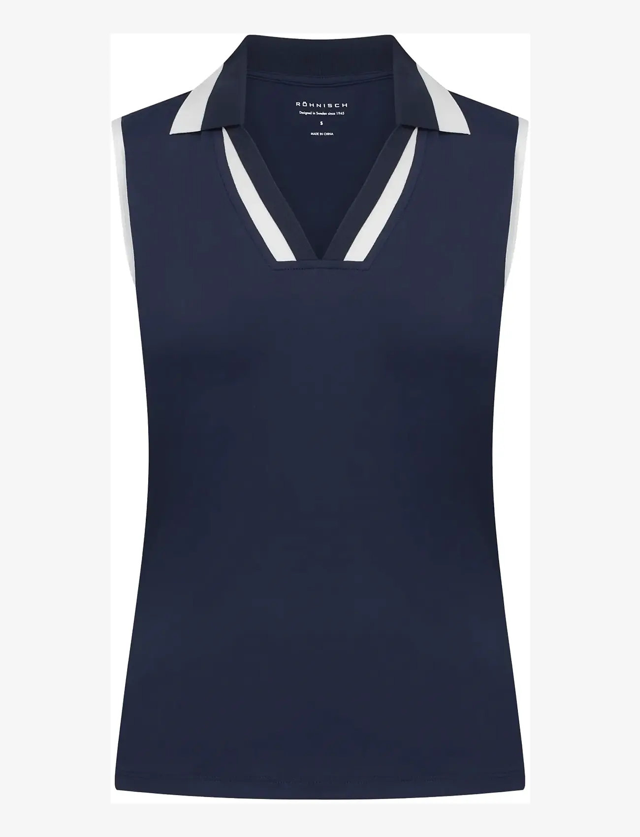 Röhnisch - Essential sleeveless poloshirt - polos - navy - 1