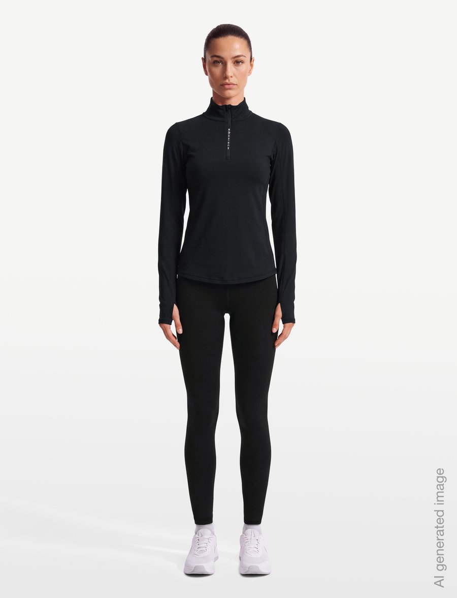Röhnisch - Midlayer Half Zip - långärmade tröjor - black - 0