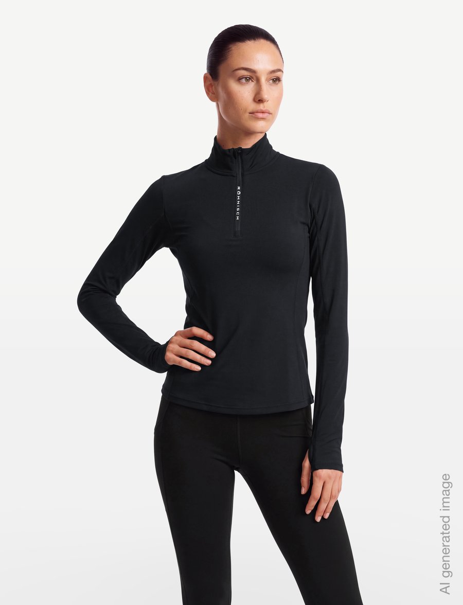 Röhnisch - Midlayer Half Zip - långärmade tröjor - black - 3