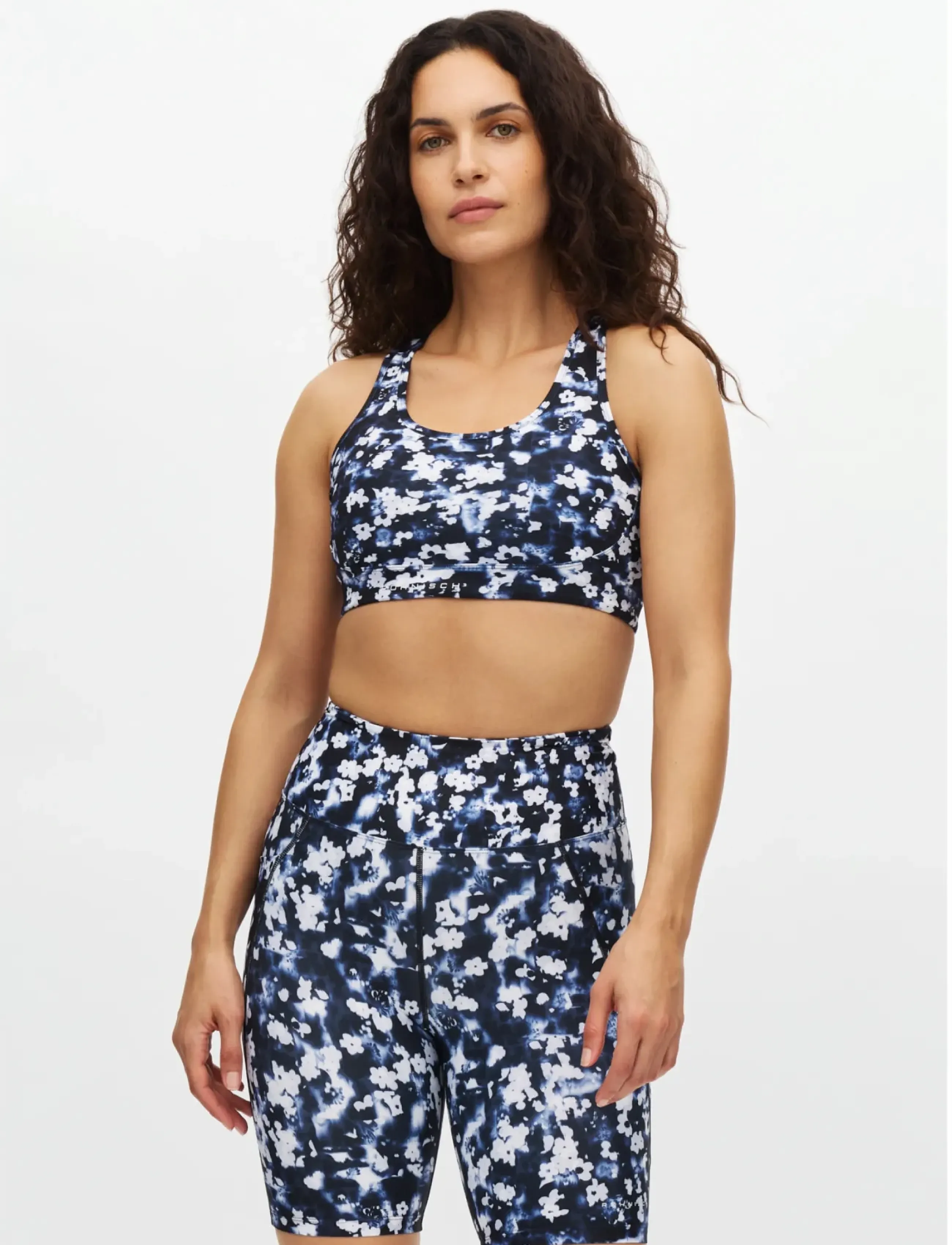 Röhnisch Printed Mesh Sportsbra, Kvinder, Printet Mesh Sports BH, Navy, Str: L
