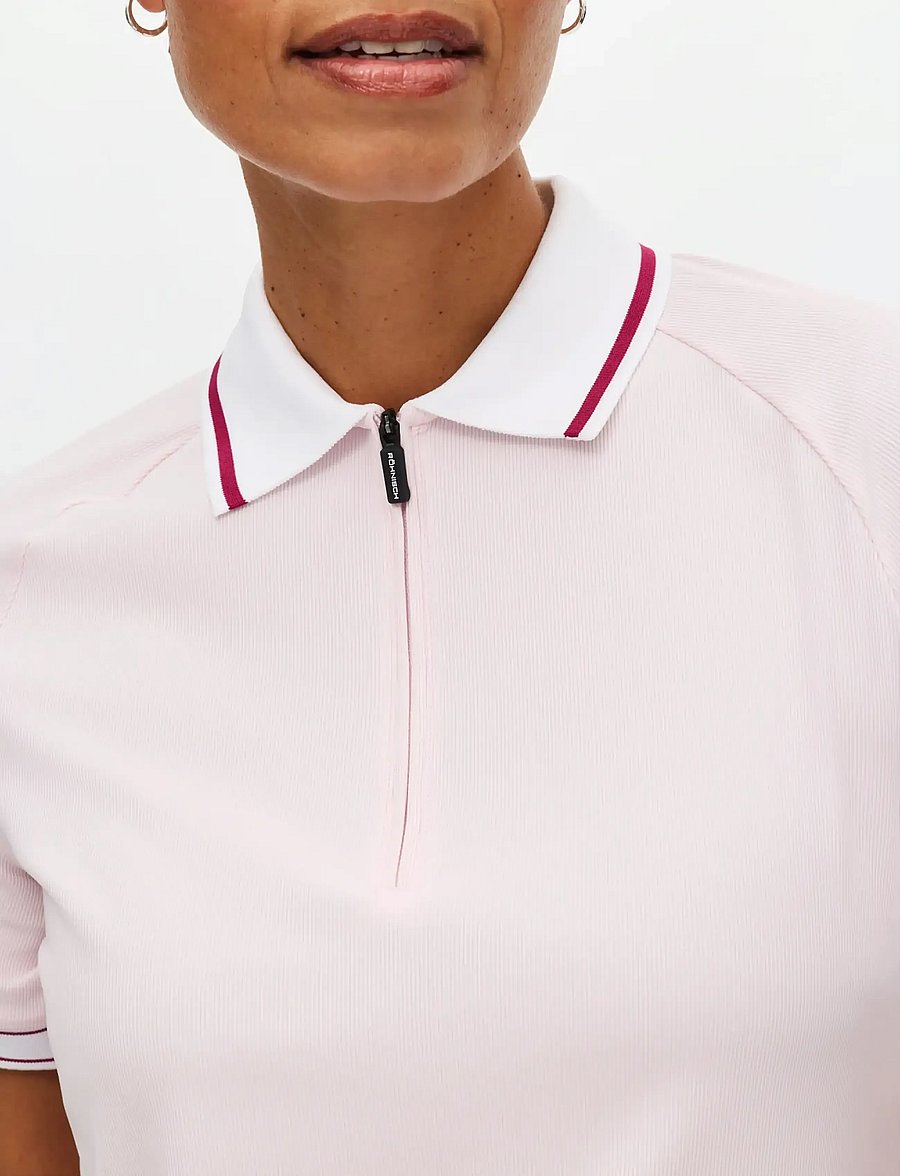 Röhnisch - Rib poloshirt - toppar & t-shirts - cradle pink - 3