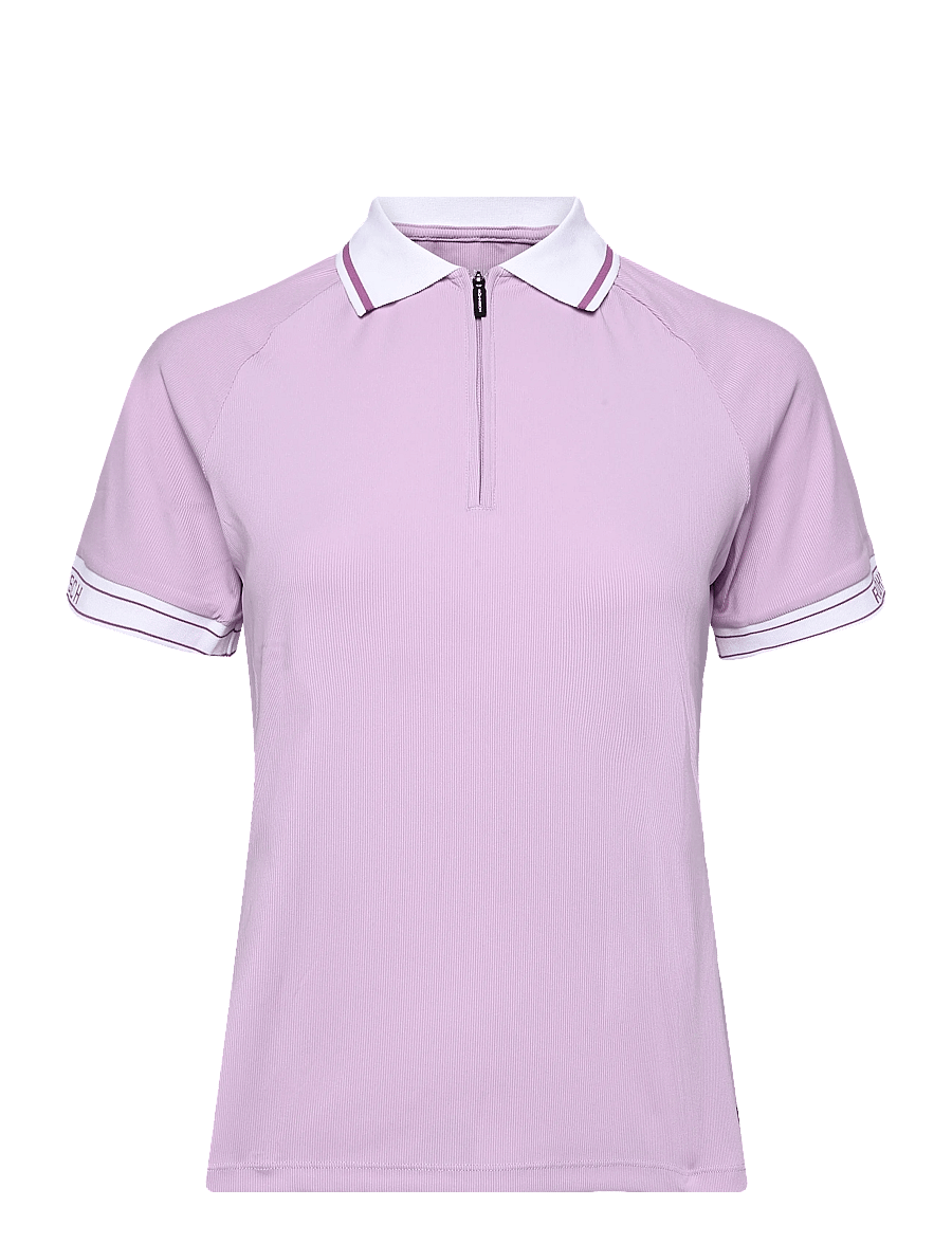 Röhnisch - Rib poloshirt - toppe & t-shirts - orchid bloom - 1
