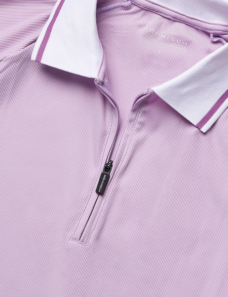 Röhnisch - Rib poloshirt - toppe & t-shirts - orchid bloom - 5