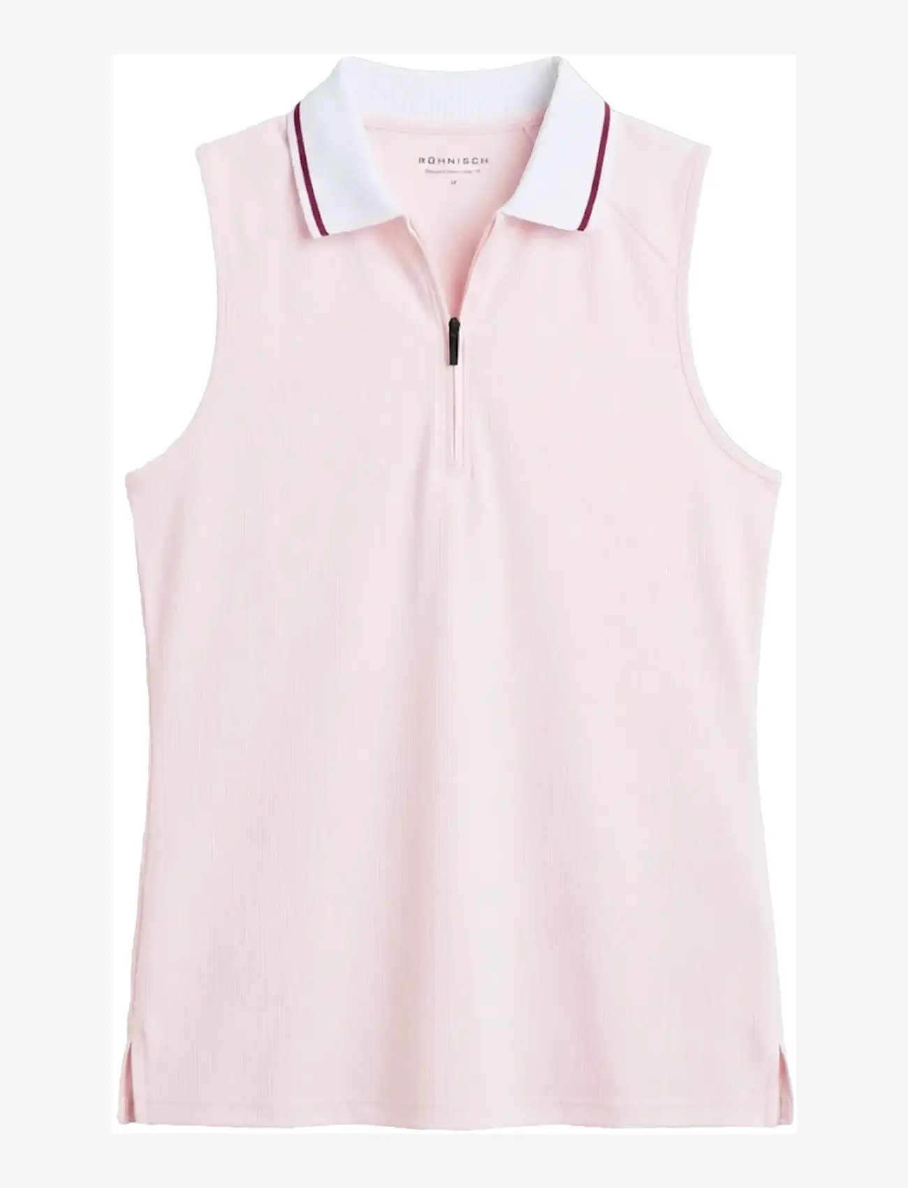 Röhnisch - Rib sleeveless poloshirt - oberteile & t-shirts - cradle pink - 1