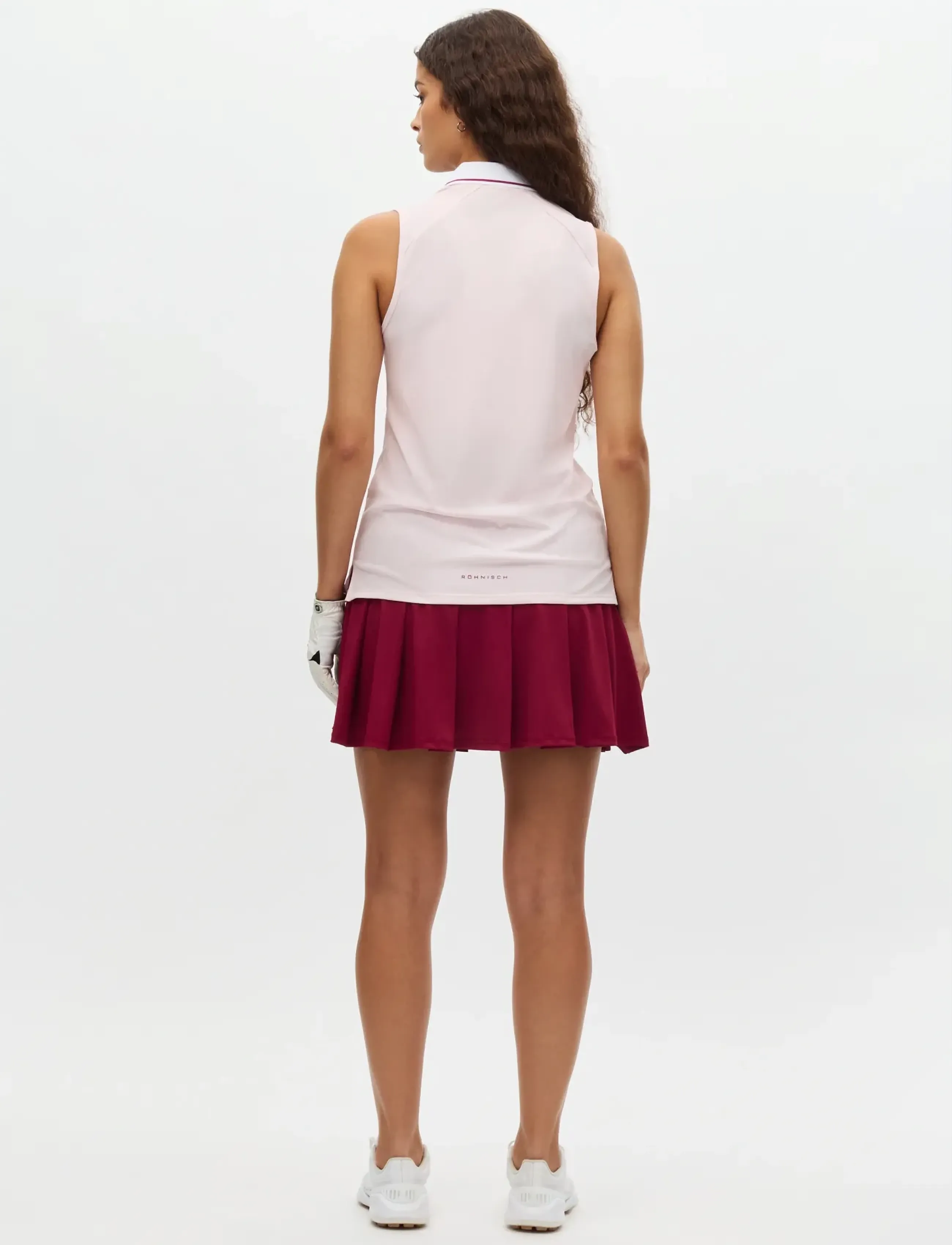 Röhnisch - Rib sleeveless poloshirt - toppe & t-shirts - cradle pink - 2