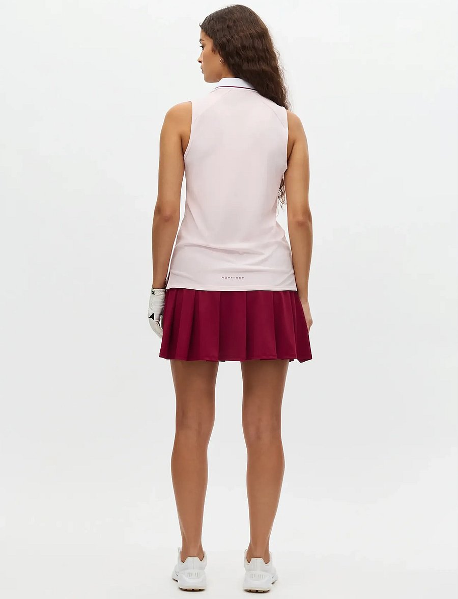 Röhnisch - Rib sleeveless poloshirt - oberteile & t-shirts - cradle pink - 2