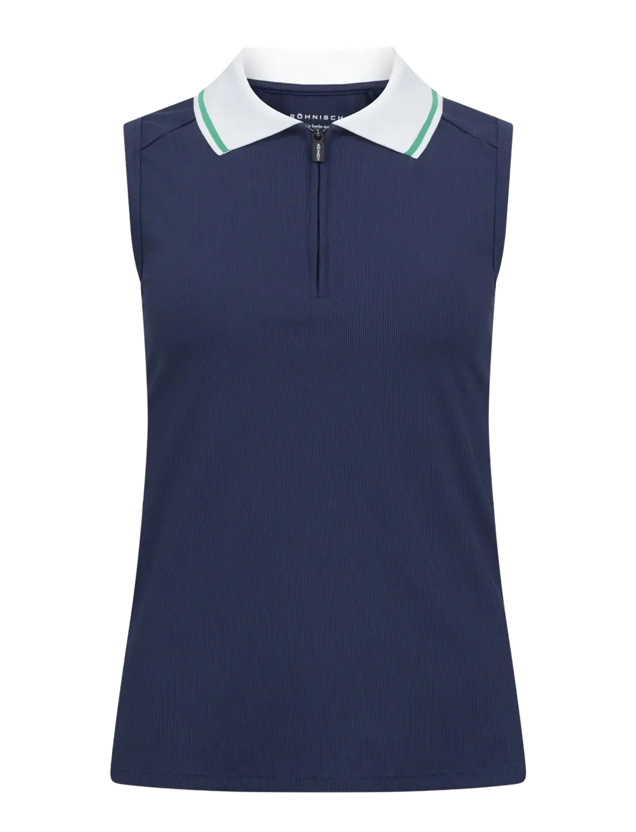 Röhnisch Rib sleeveless poloshirt - Tøj - NAVY / navy