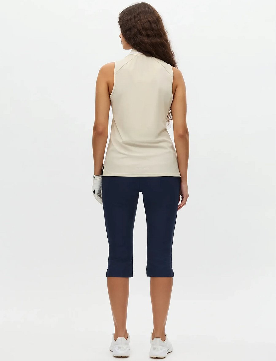 Röhnisch - Rib sleeveless poloshirt - oberteile & t-shirts - oatmeal - 2