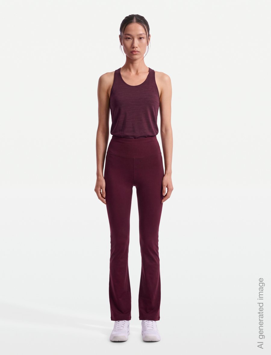 Röhnisch - Legacy Flare High Waist Tights - volle länge - winetasting - 0