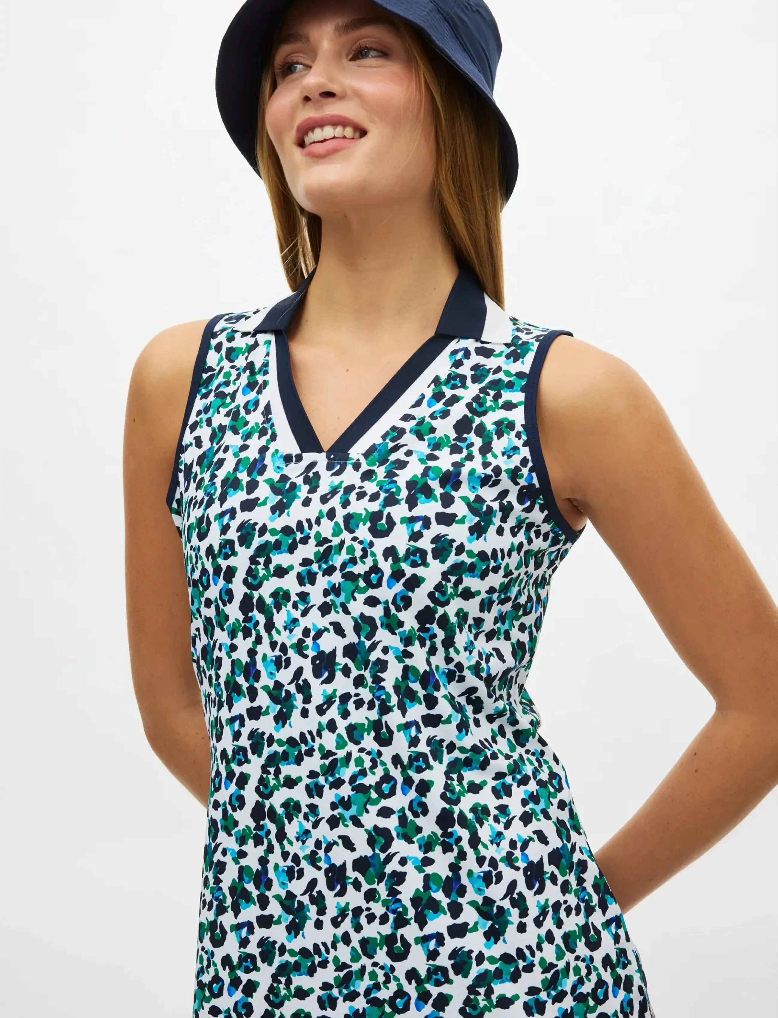 Röhnisch - Essential sleeveless dress - sportskjoler - leo blue/green - 3