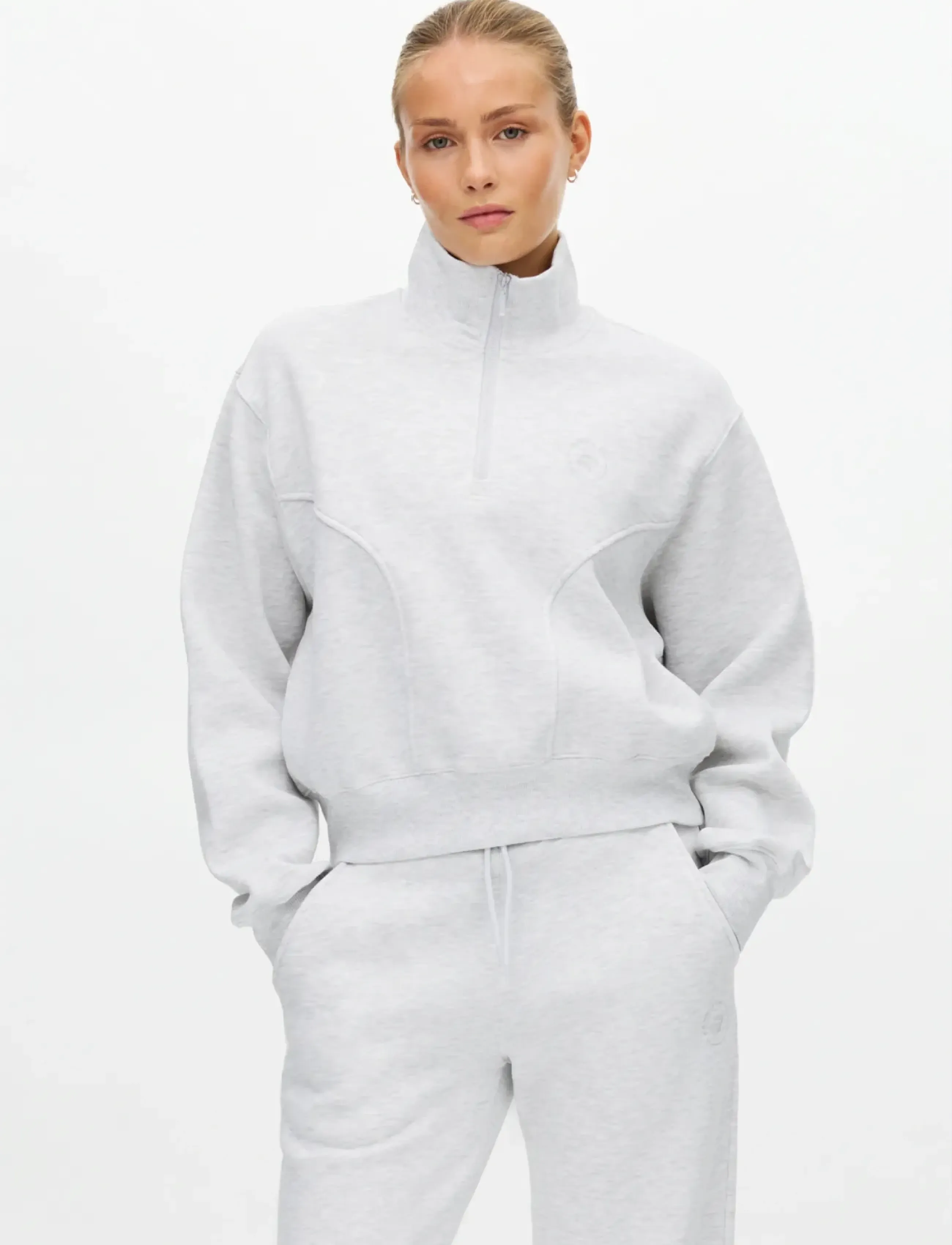 Röhnisch Base Sweat Half Zip, L, Sport Sweatshirts & Hoodies, Grau - Sweatshirts, Frauen