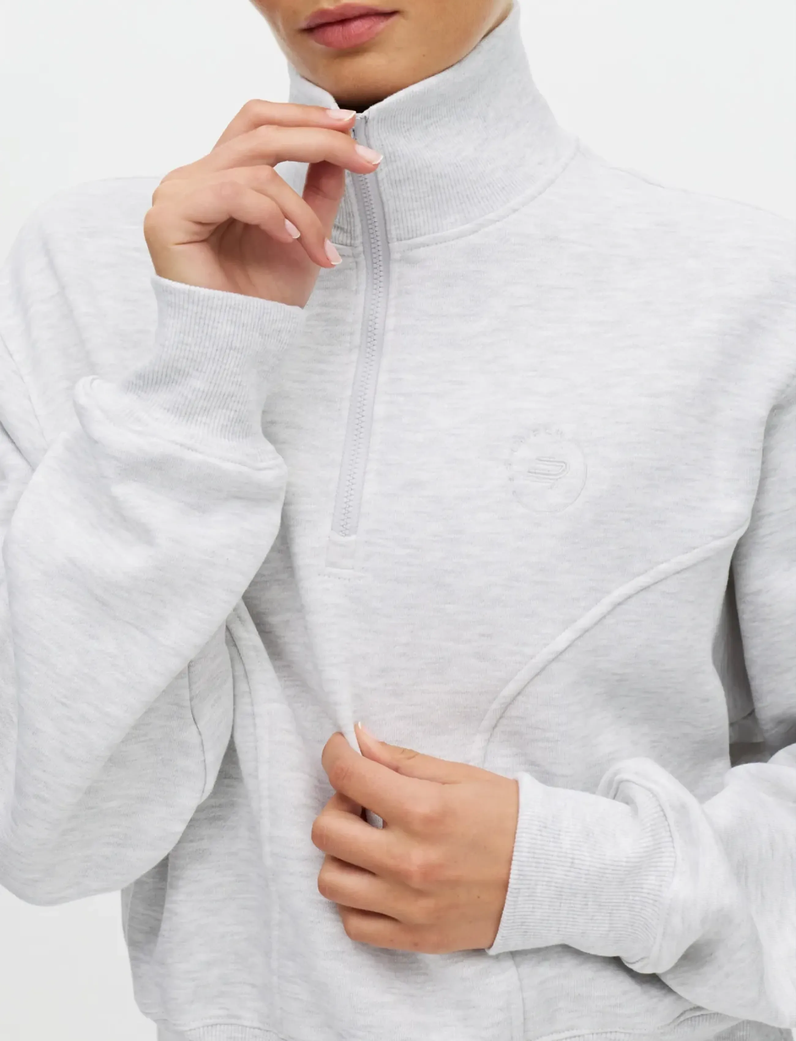 Röhnisch - Base Sweat Half Zip - sweatshirts - light grey melange - 2
