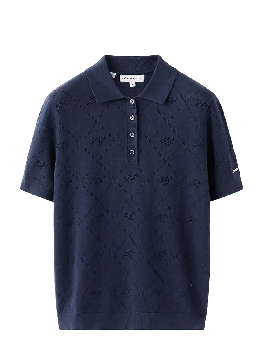 Röhnisch - Logo Jacquard poloshirt - navy - 0