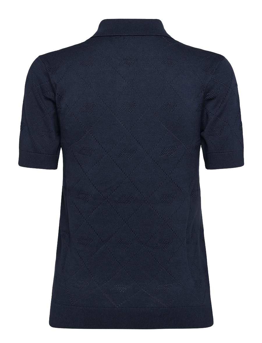 Röhnisch - Logo Jacquard poloshirt - oberteile & t-shirts - navy - 1