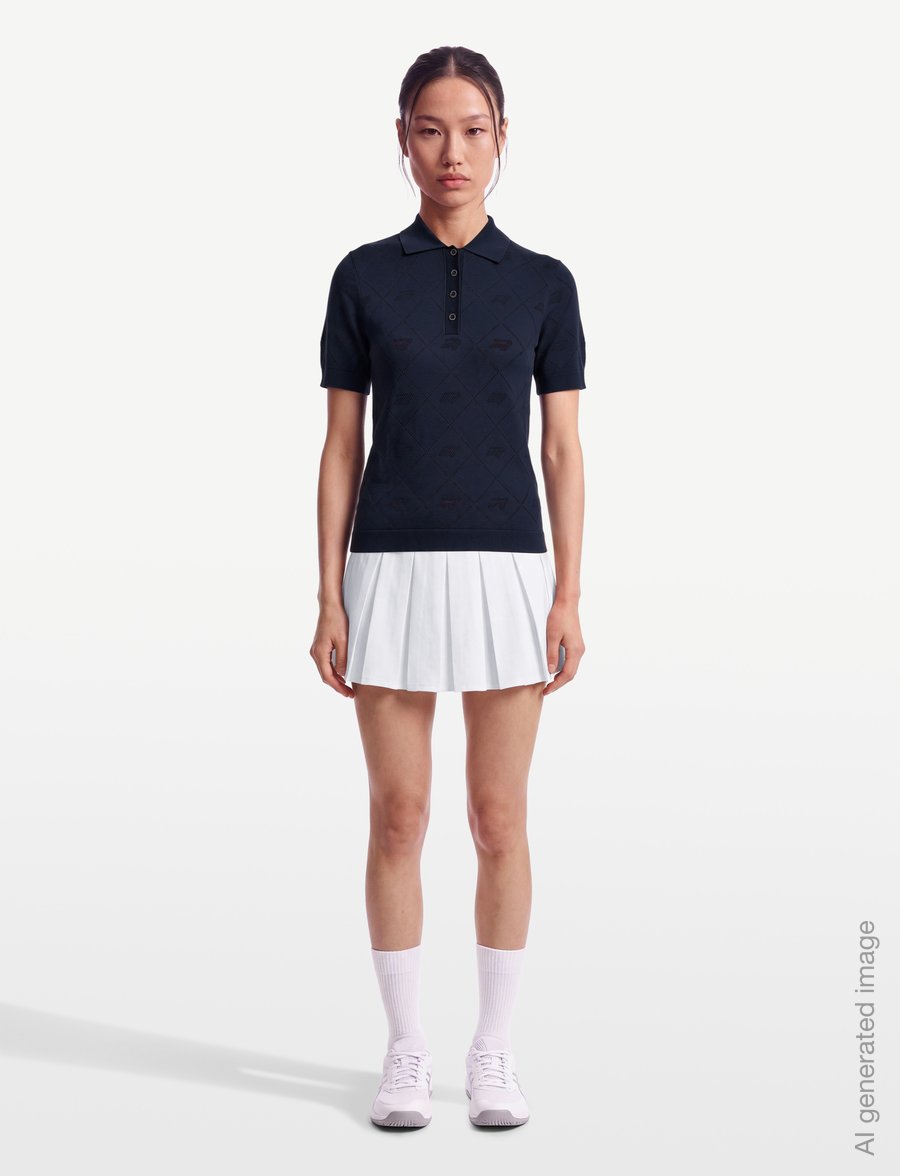Röhnisch - Logo Jacquard poloshirt - polos - navy - 0