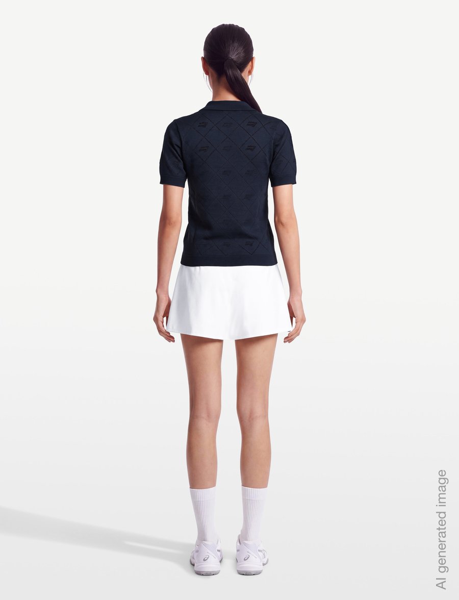 Röhnisch - Logo Jacquard poloshirt - polos - navy - 4