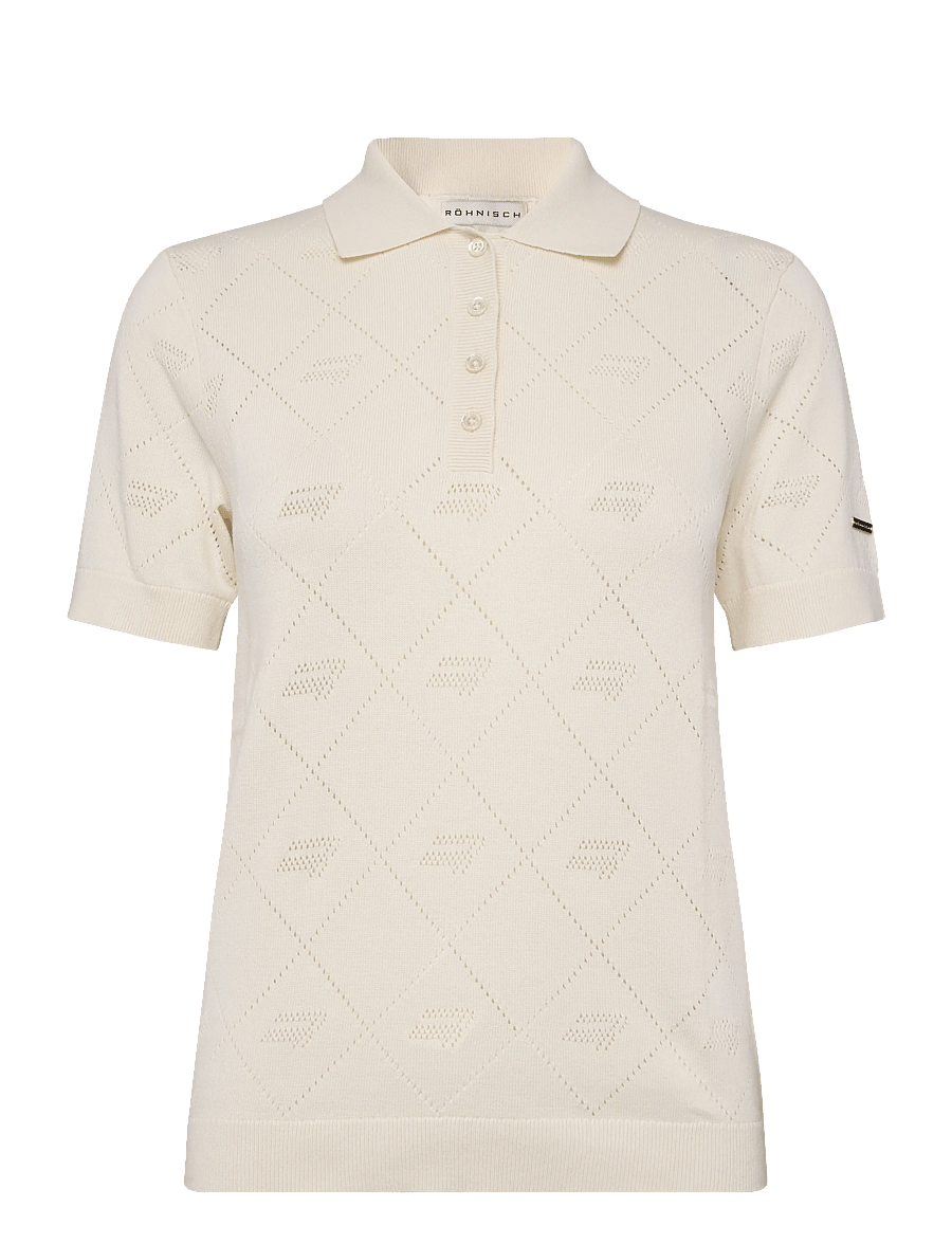 Röhnisch - Logo Jacquard poloshirt - alussärgid ja t-särgid - tofu - 1