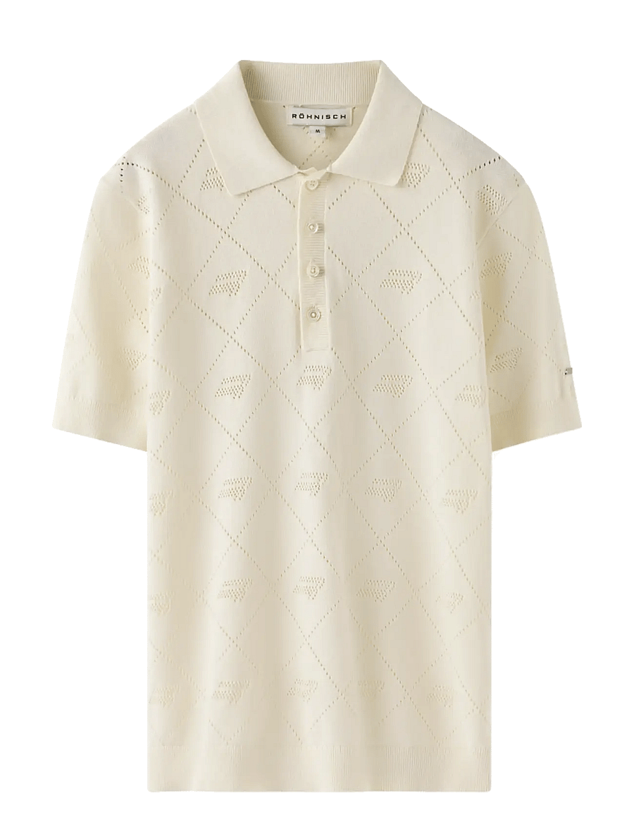 Röhnisch - Logo Jacquard poloshirt - toppar & t-shirts - tofu - 1